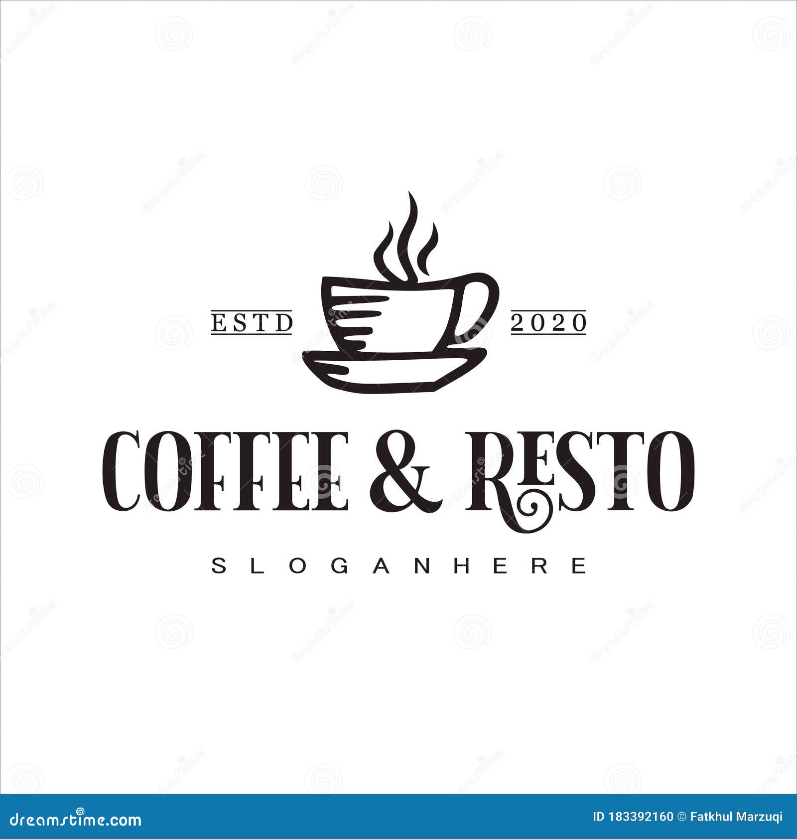 restaurant logo, vintage style coffe and resto