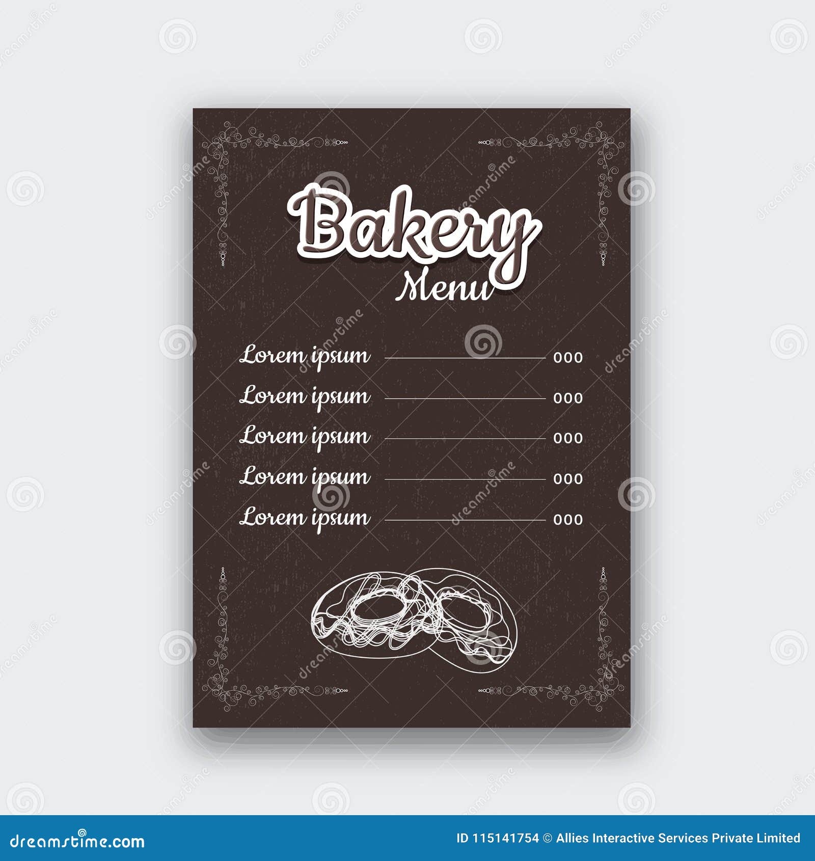 Restaurant Menu Card Design, Single Page Design Stock Illustration
