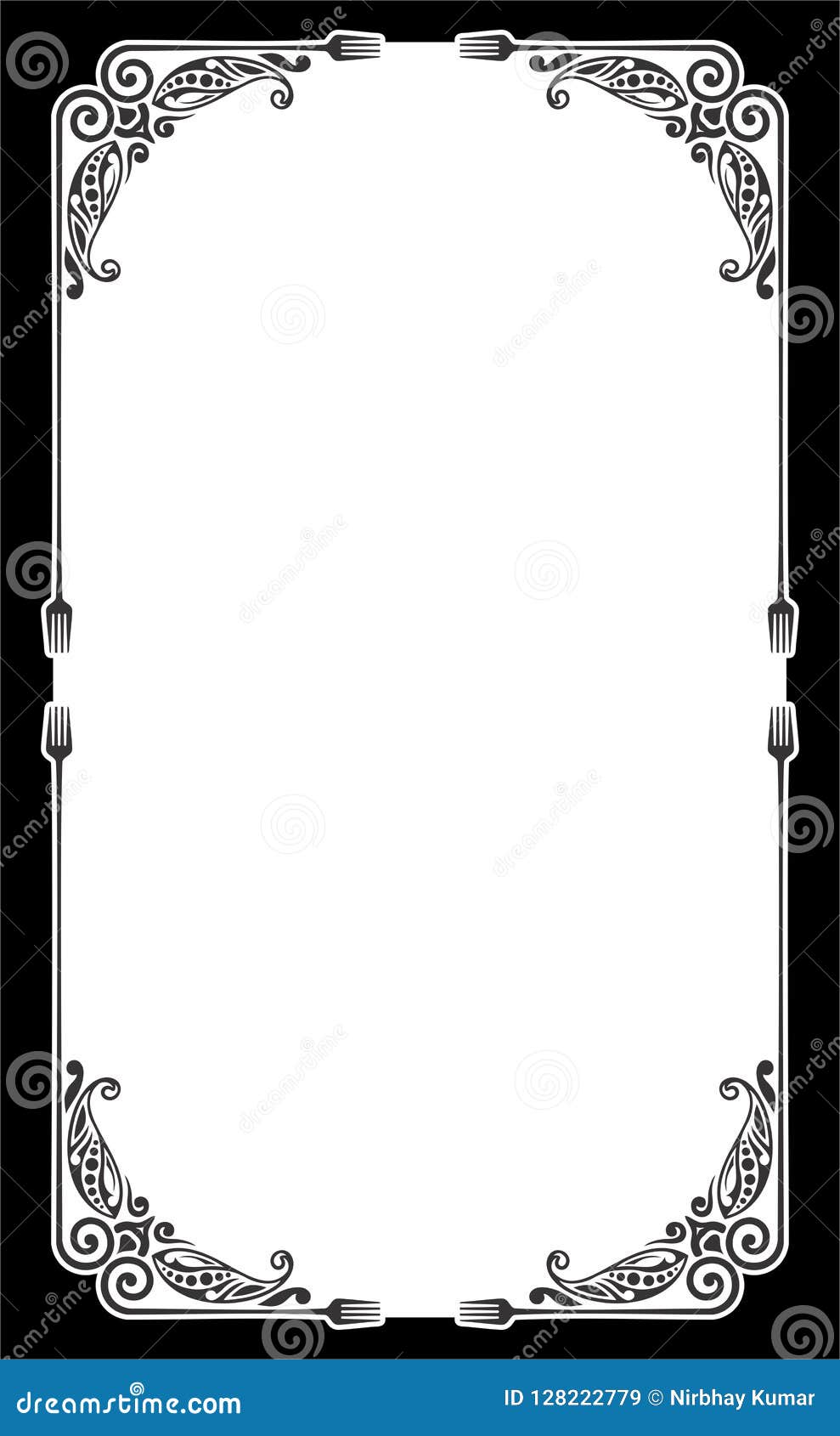 Restaurant Menu Card Frame Template Stock Vector - Illustration of Pertaining To Fancy Menu Template Free