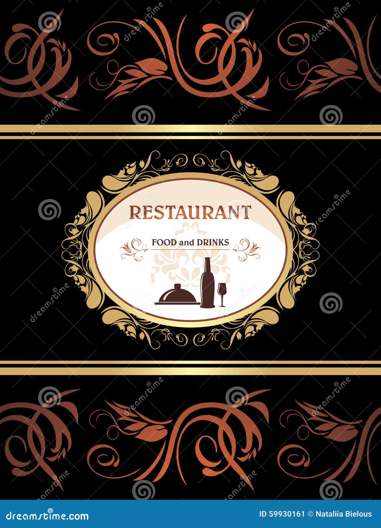  Restaurant  Menu Food And Drinks Title Page  For Design 