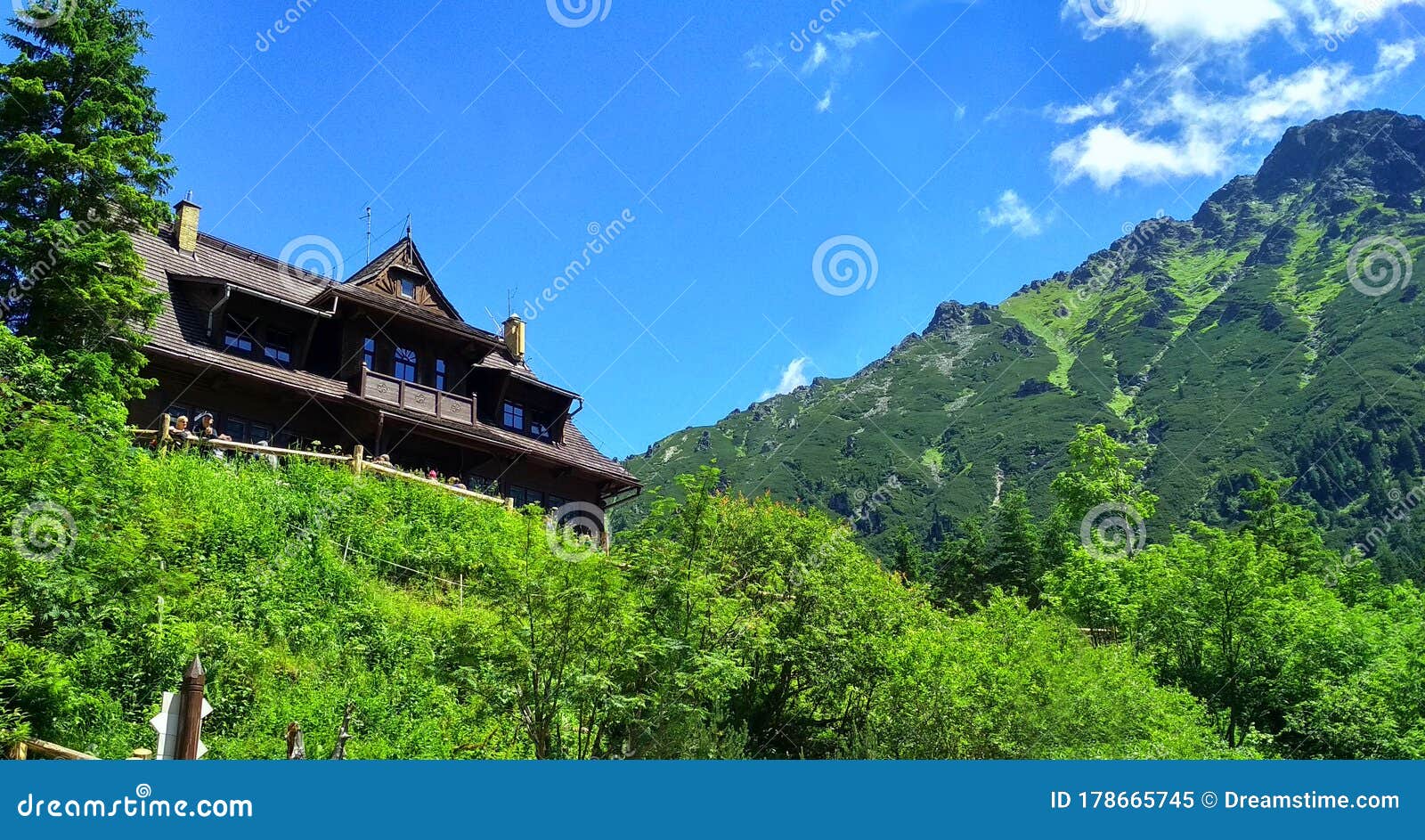 Restaurant Near the Sea Eye Lake Stock Image - Image of restaurant ...