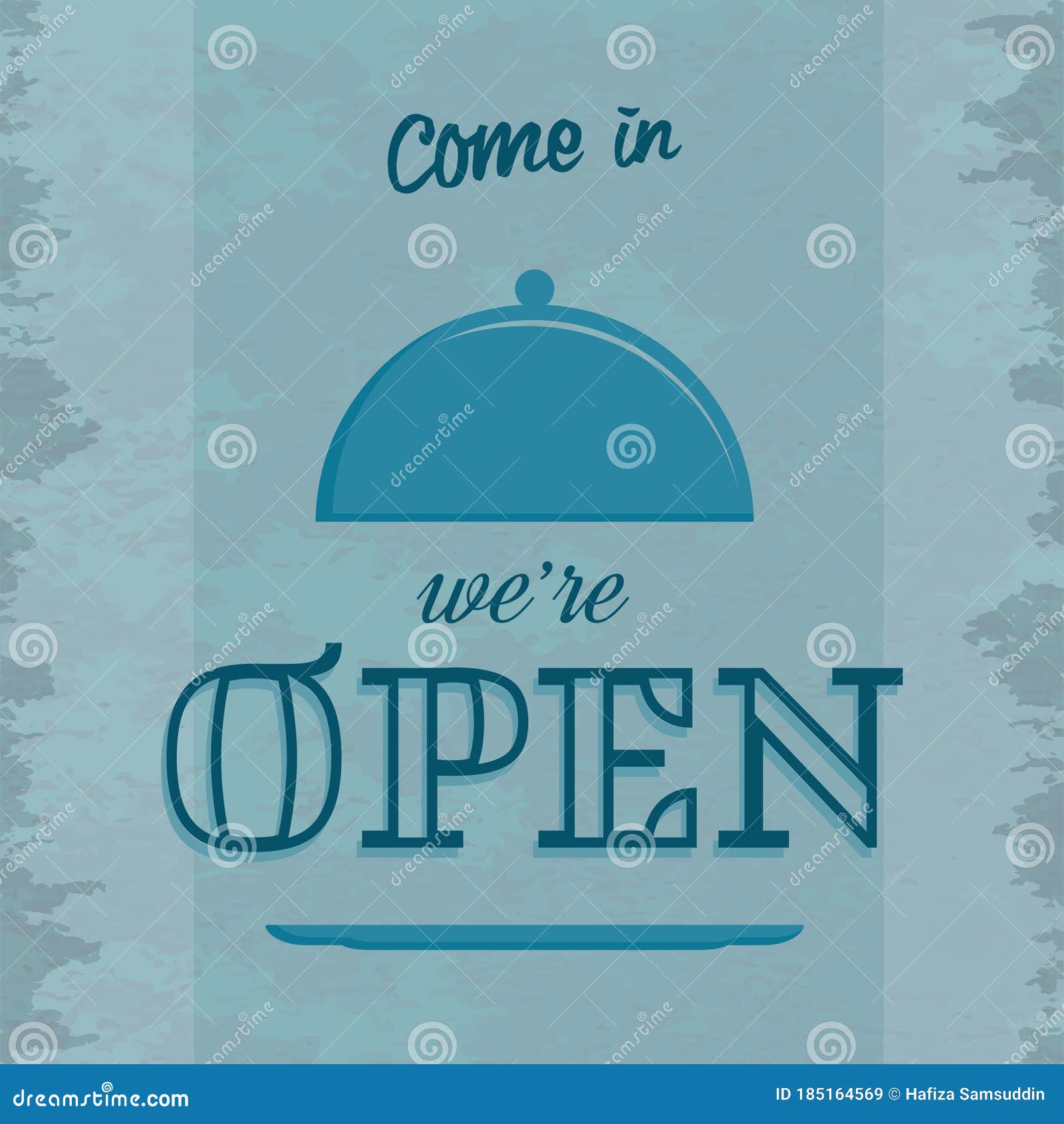 Restaurant Open Sign. Vector Illustration Decorative Design Stock