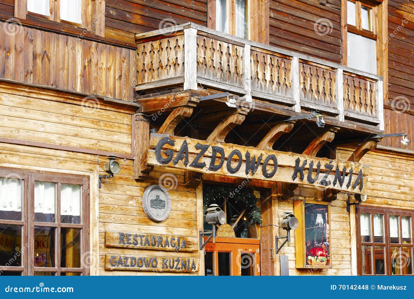 Restaurant S Name Over The Entrance In Zakopane Editorial Stock Photo