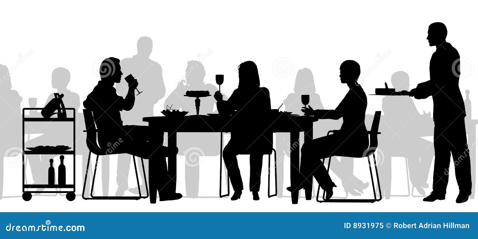 people dining silhouette