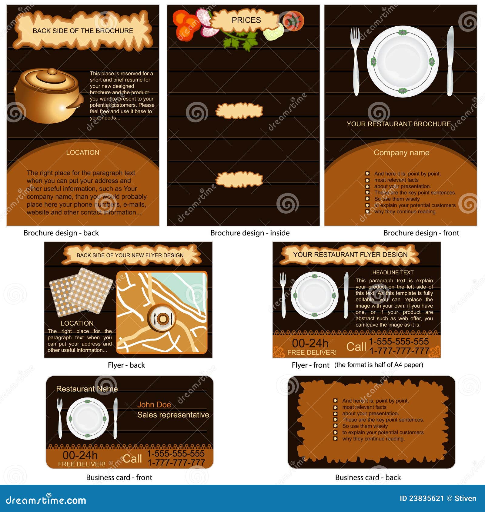 Restaurant stationary stock vector. Illustration of dinner 23835621