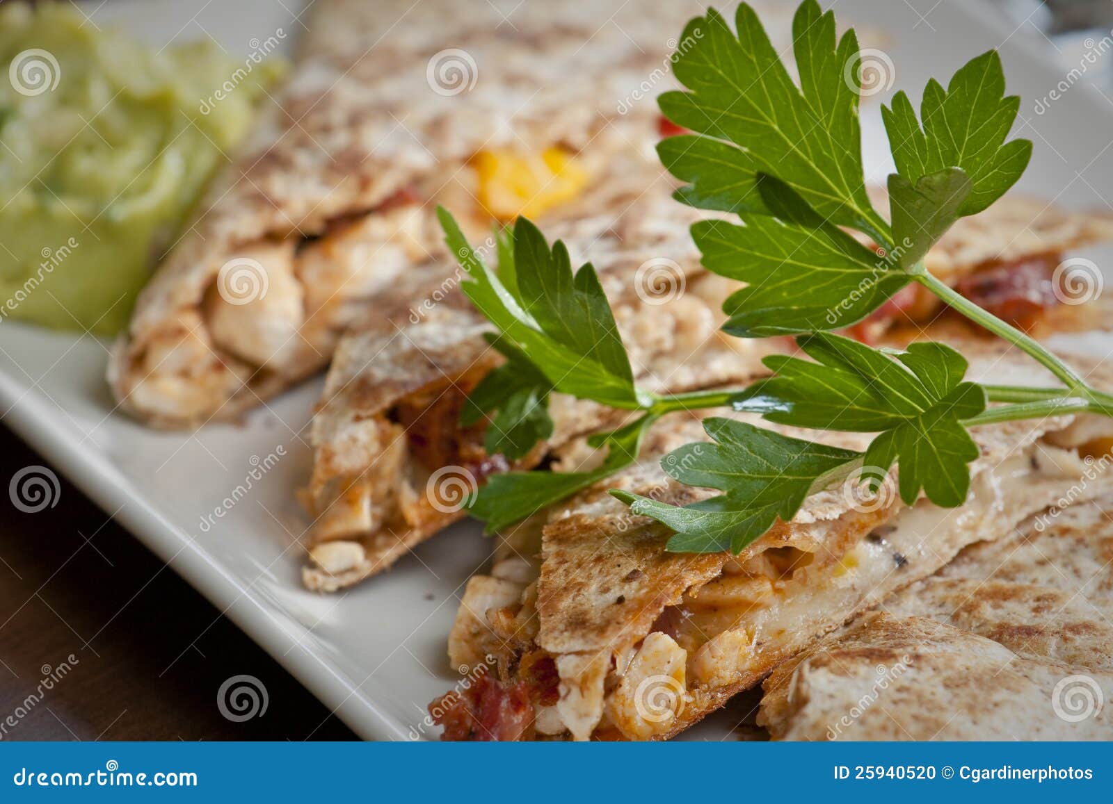 Restaurant Style Quesadilla Stock Photo Image of starter, plate 25940520
