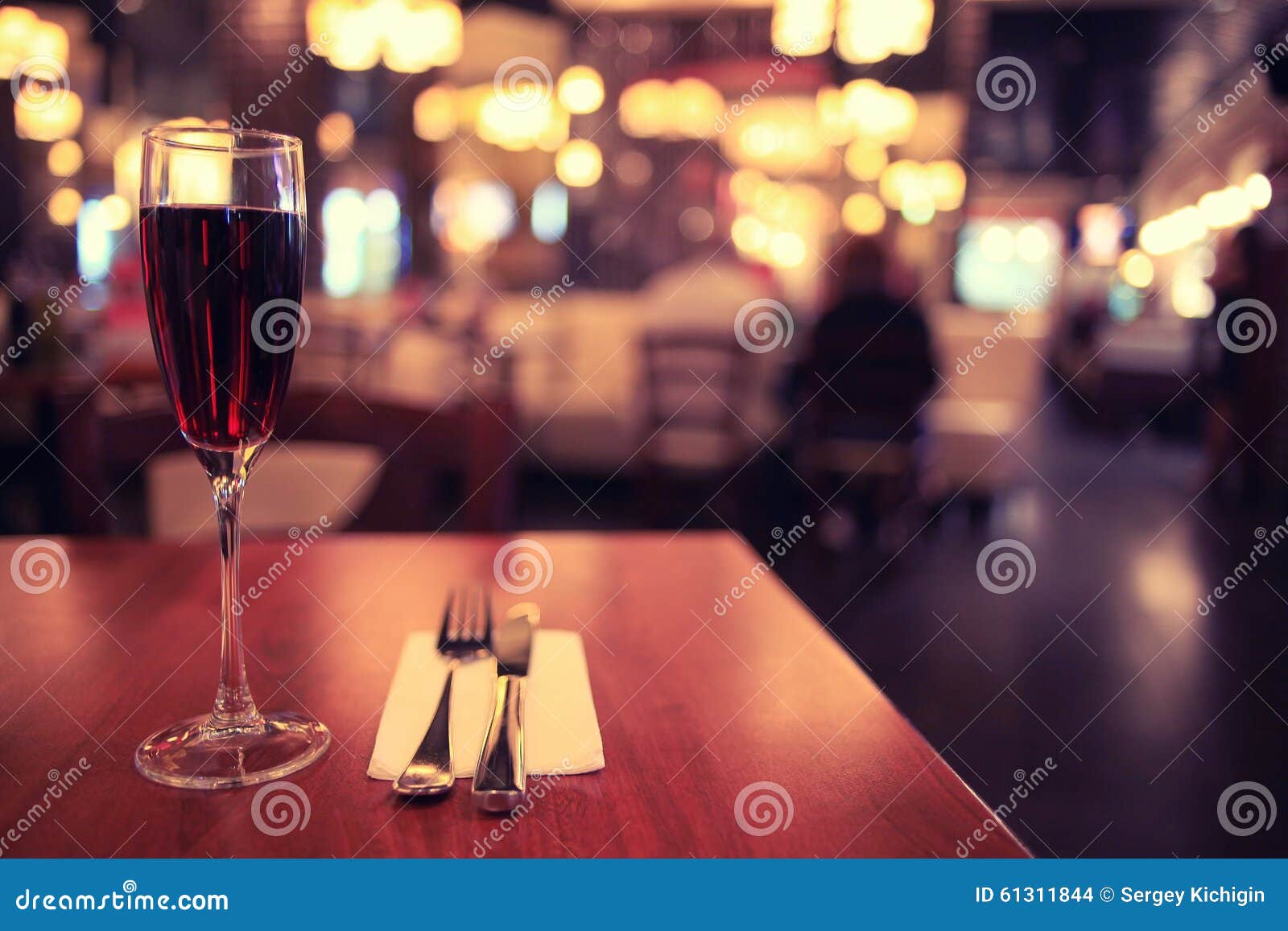 Restaurant Table with Glass of Wine Stock Photo Image of healthy