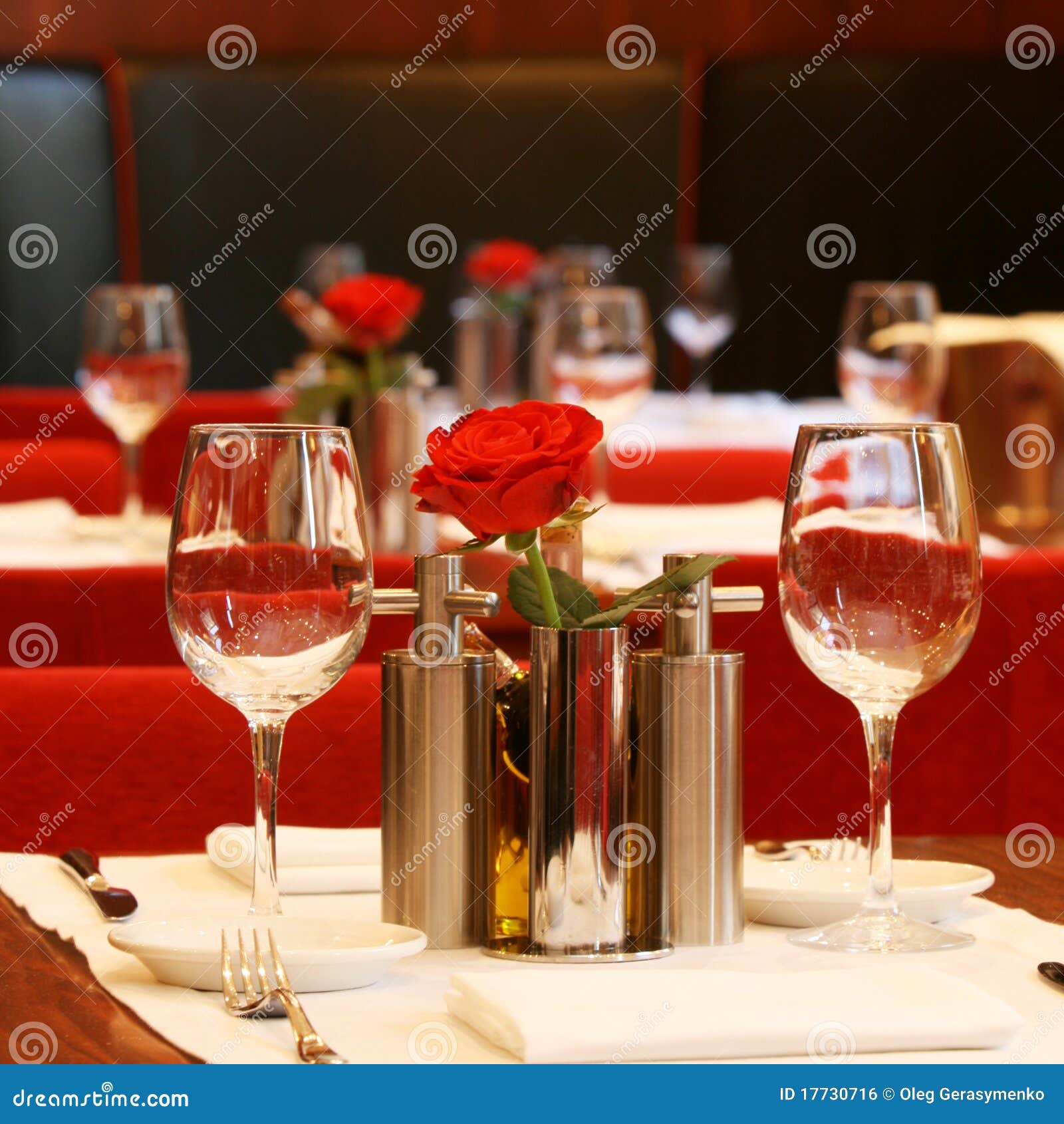 Restaurant table setting stock photo. Image of glass 17730716