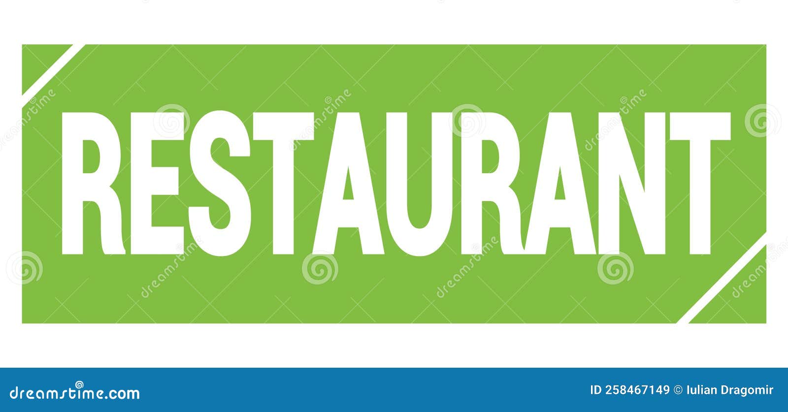 RESTAURANT Text Written on Green Stamp Sign Stock Illustration