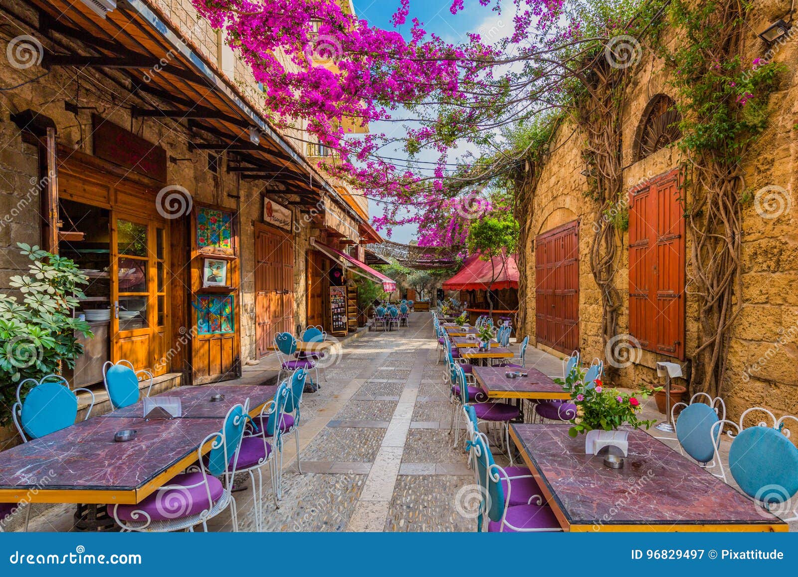 Restaurants Altes Souk Byblos Jbeil Der Libanon Redaktionelles