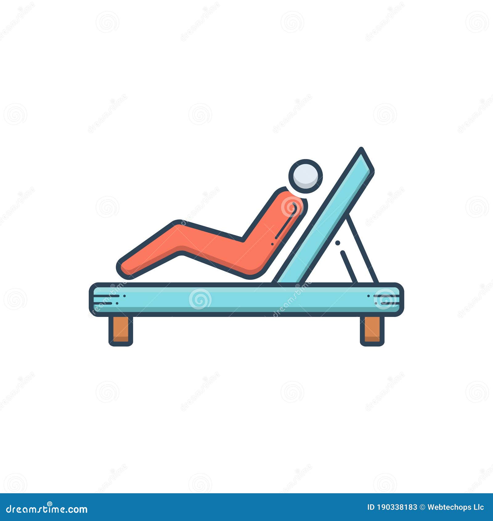 Color Illustration Icon for Resting Chair, Repose and Slumber Stock