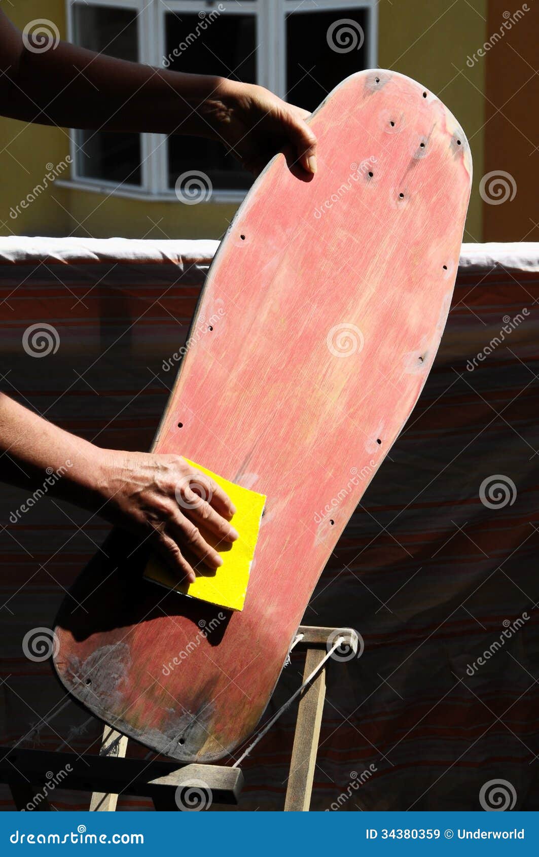 Restore an Old Skateboard stock image. Image of grit 34380359