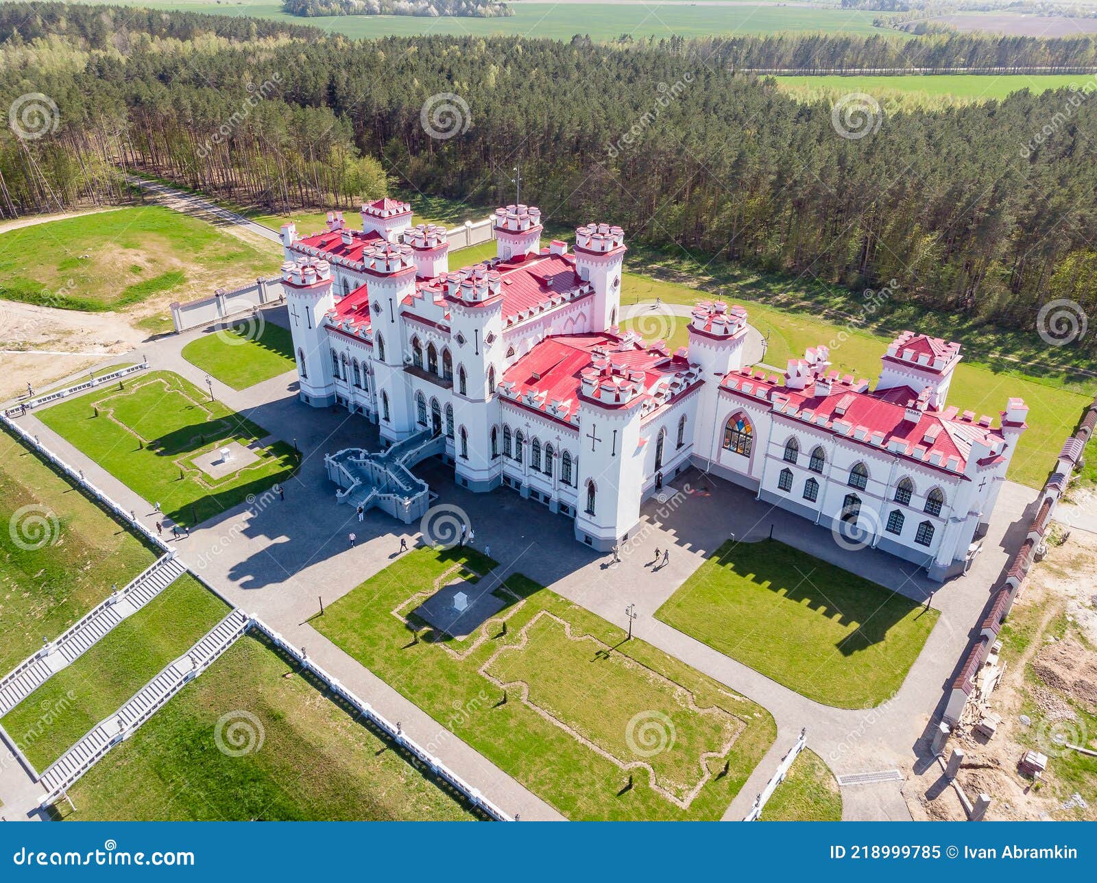 restored ancient castle-palace of puslovsky kossovo, belarus