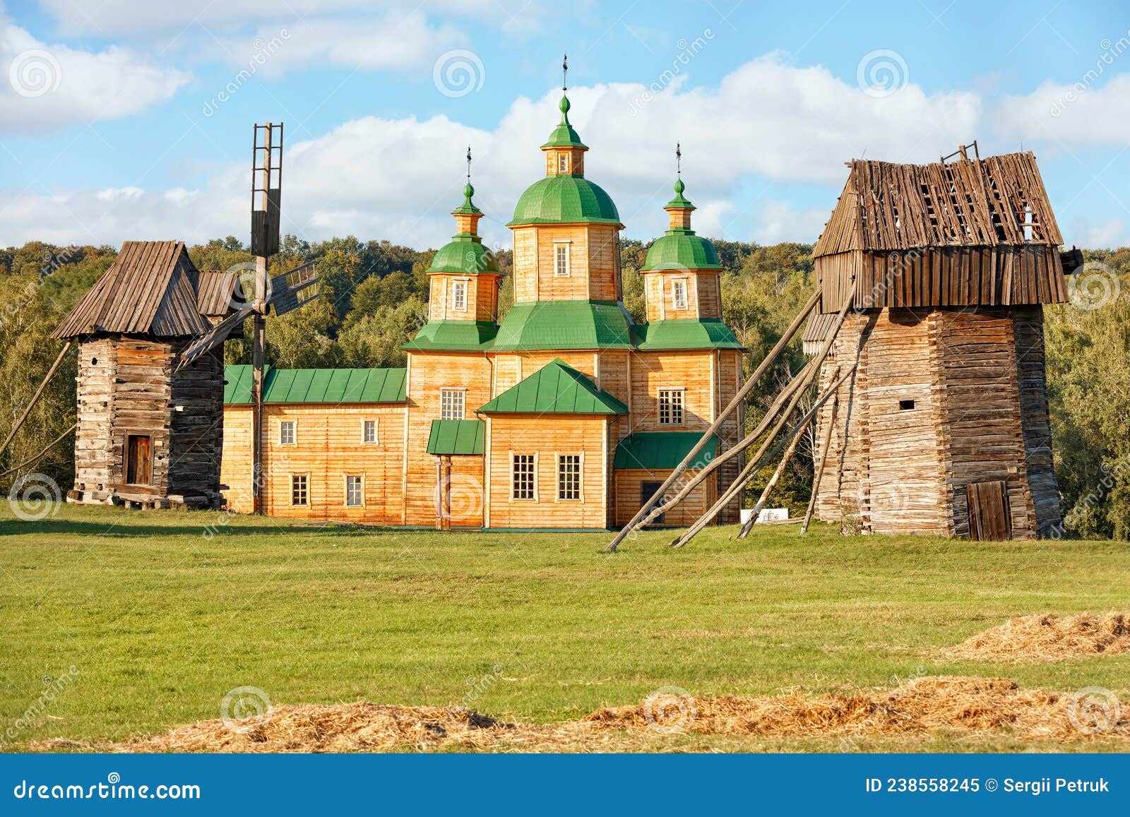 the restored ancient temple of the 18th century of the cossack baroque period on the left-bank ukraine