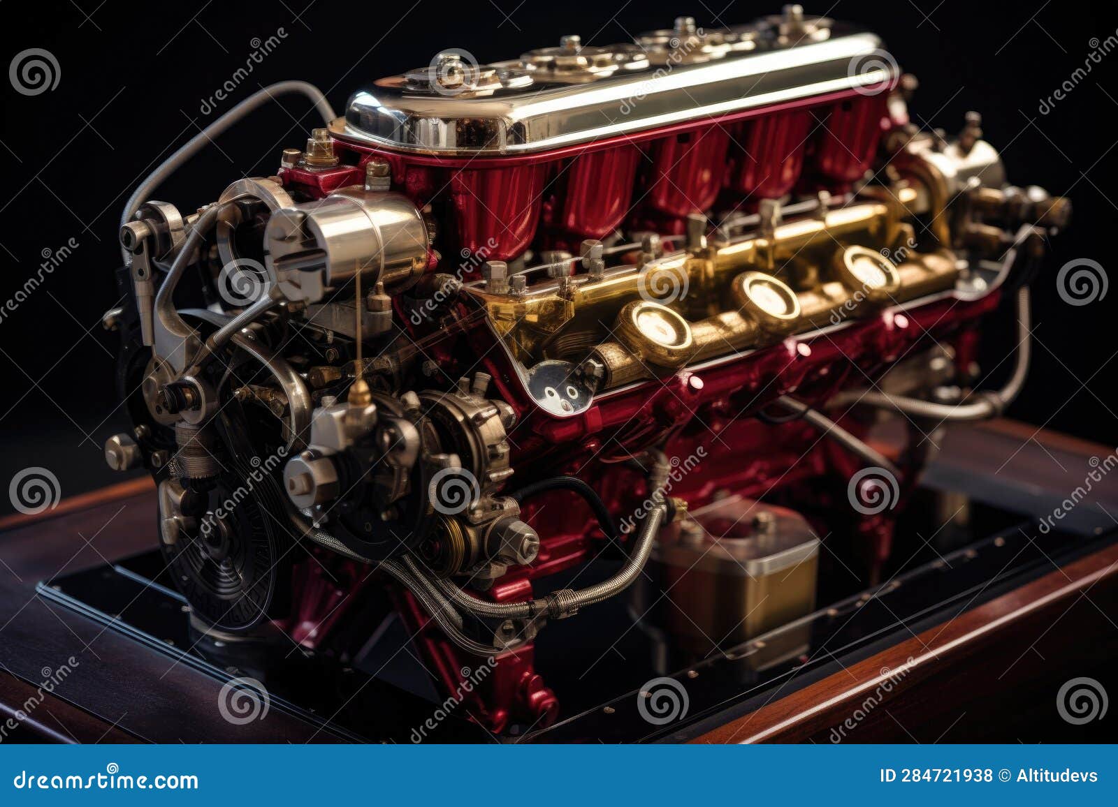 Restored Classic Car Engine in Detail Stock Photo Image of generative
