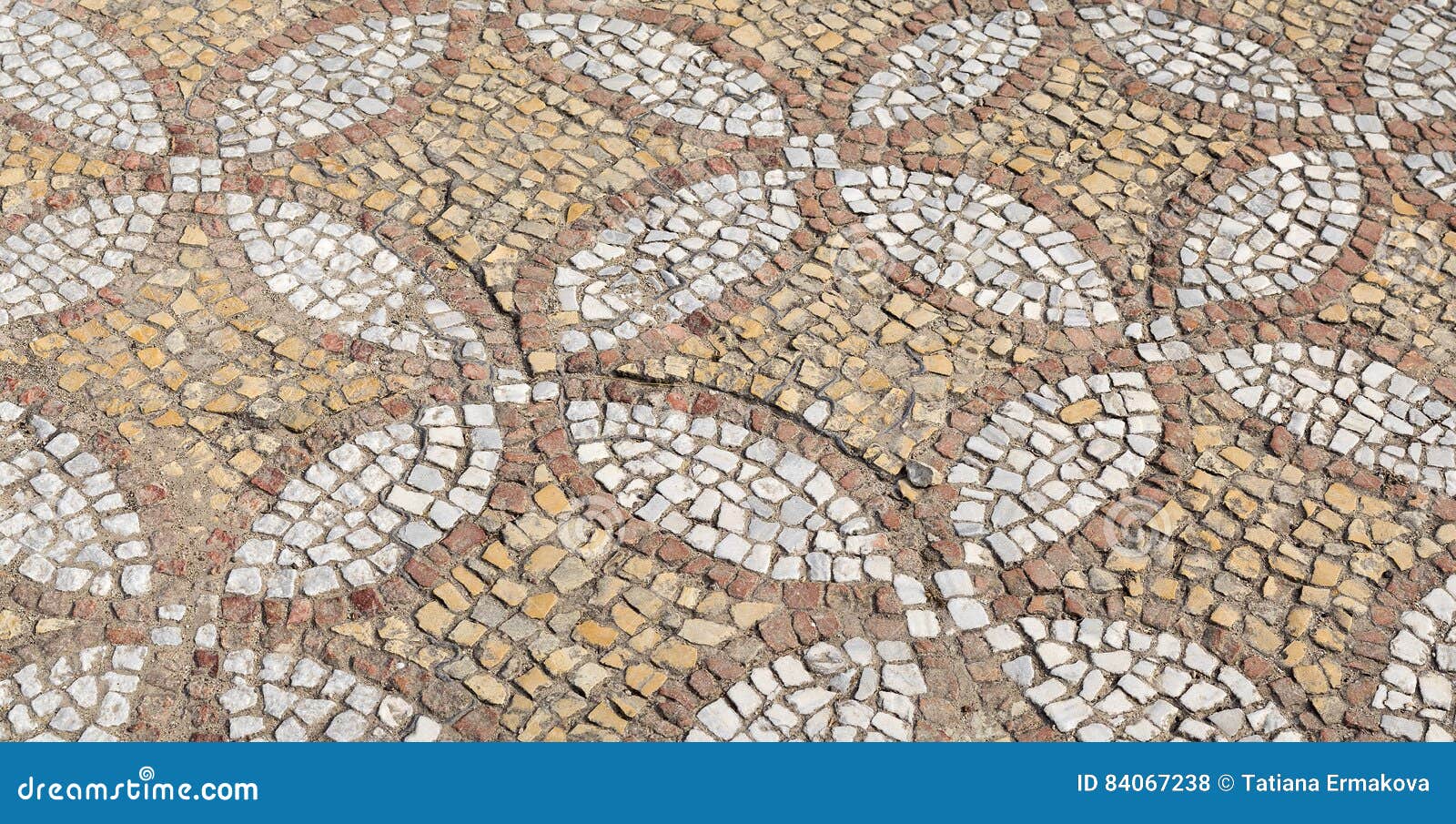 the restored mosaic floor. byzantium mosaic.
