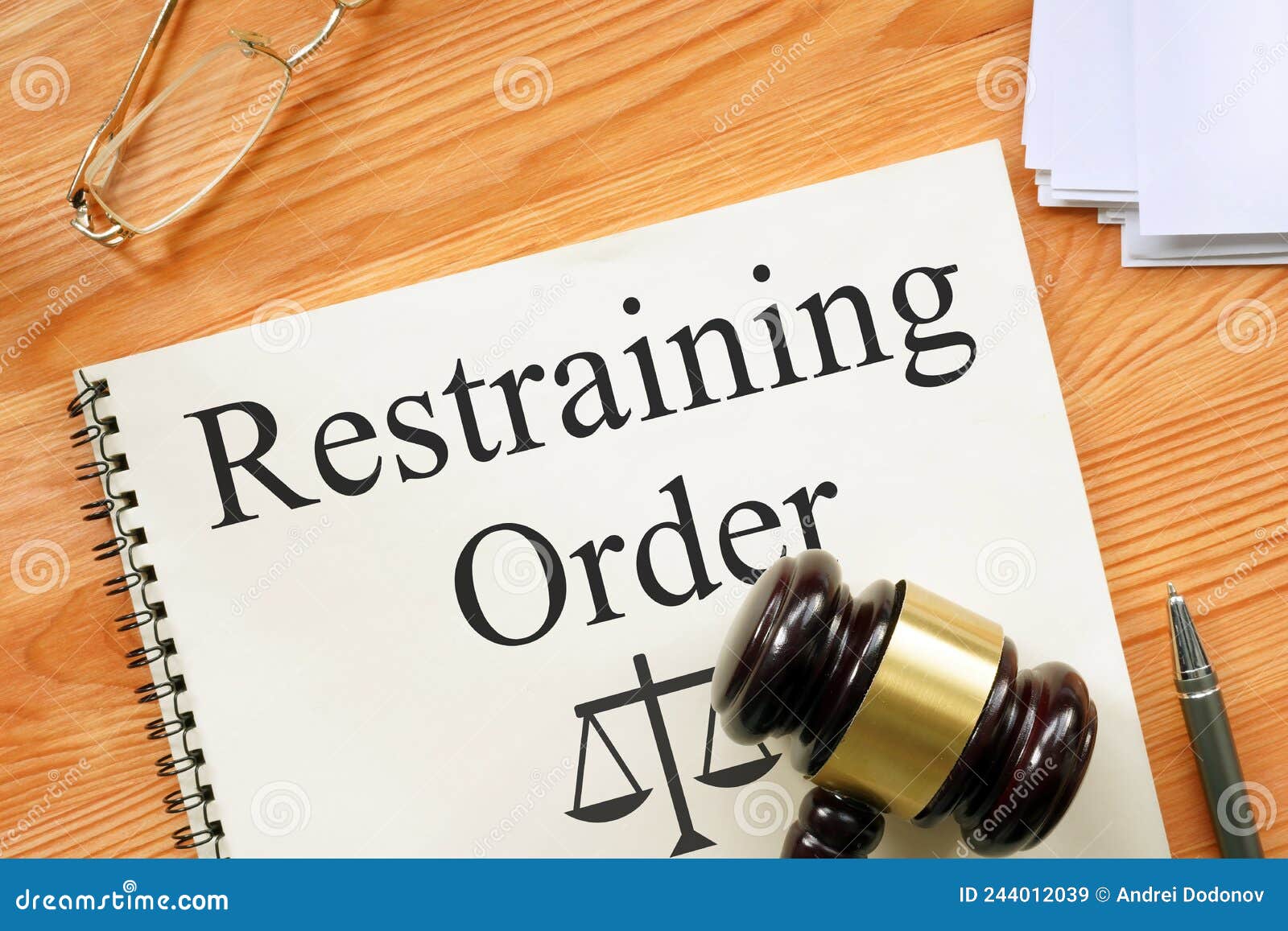 Restraining Order is Shown on the Photo Using the Text Stock Image Image of authority