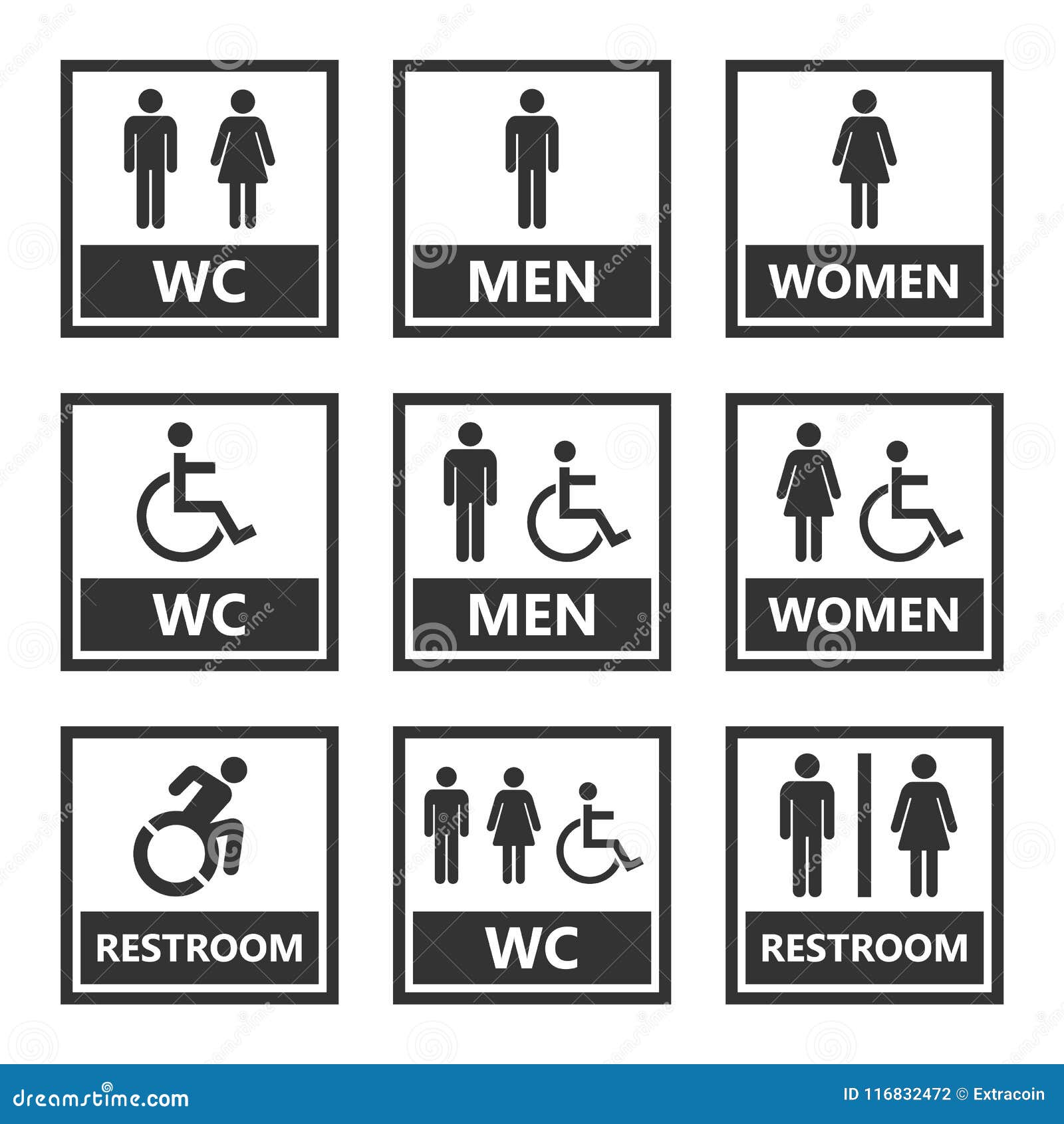 restroom signs and toilet icons