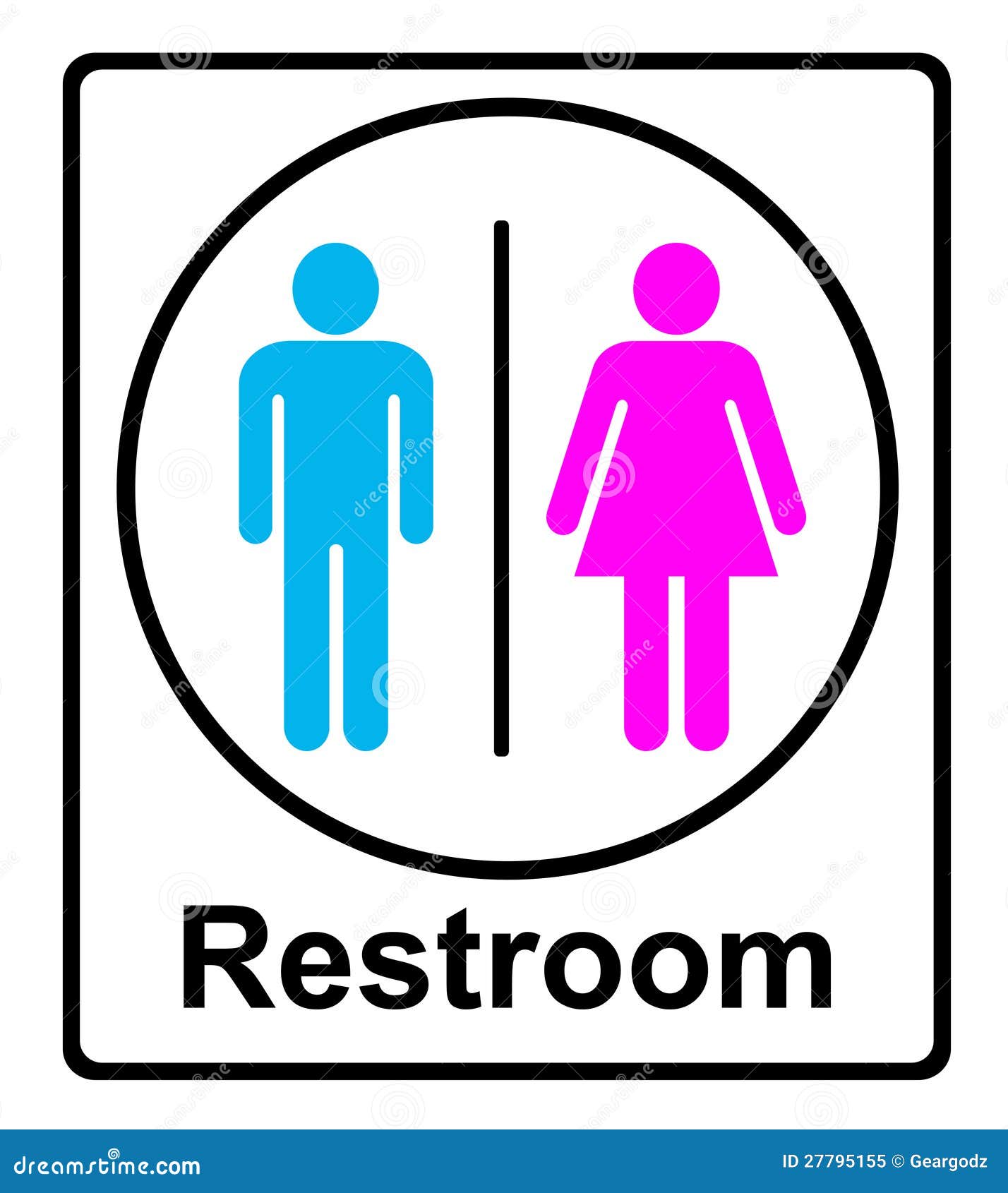 Toilet Sing For Man And Female On White Table In Nature RoyaltyFree