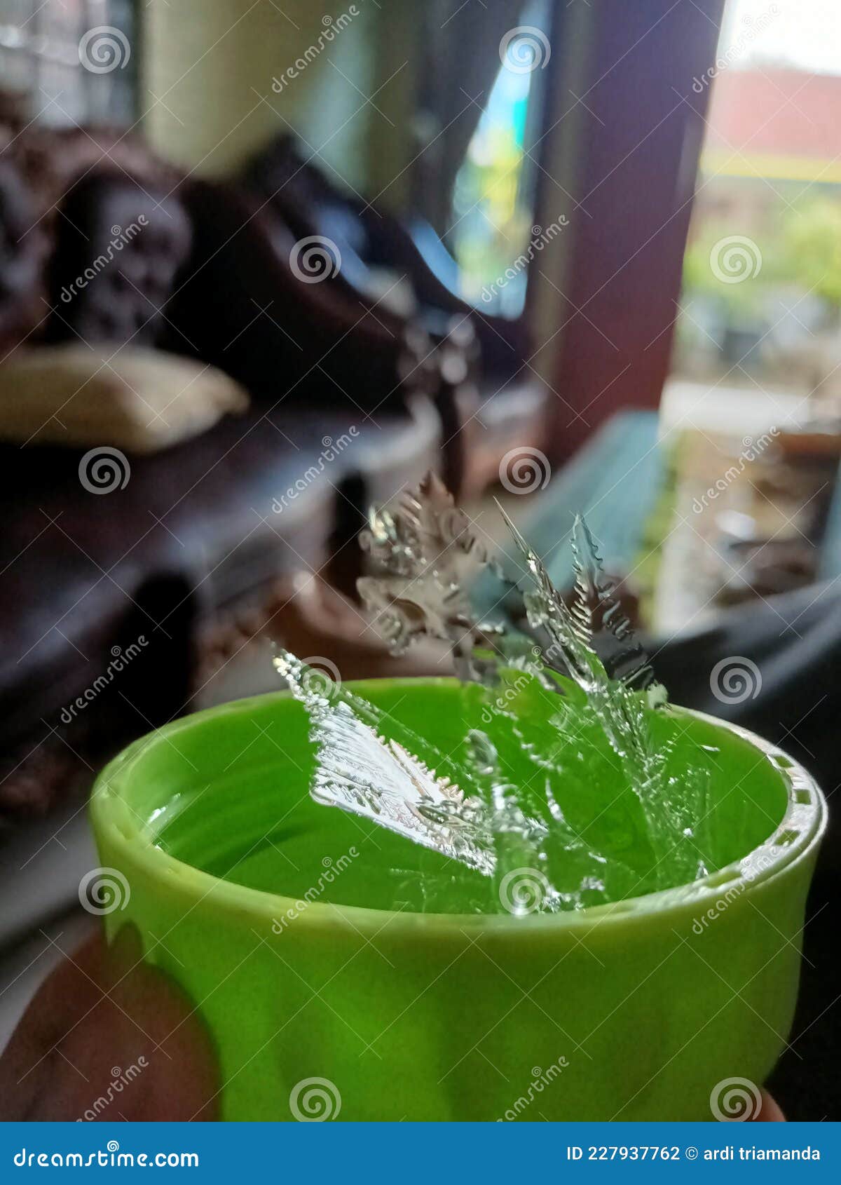 The Result of Freezing Water in a Cold Refrigerator into a Beautiful