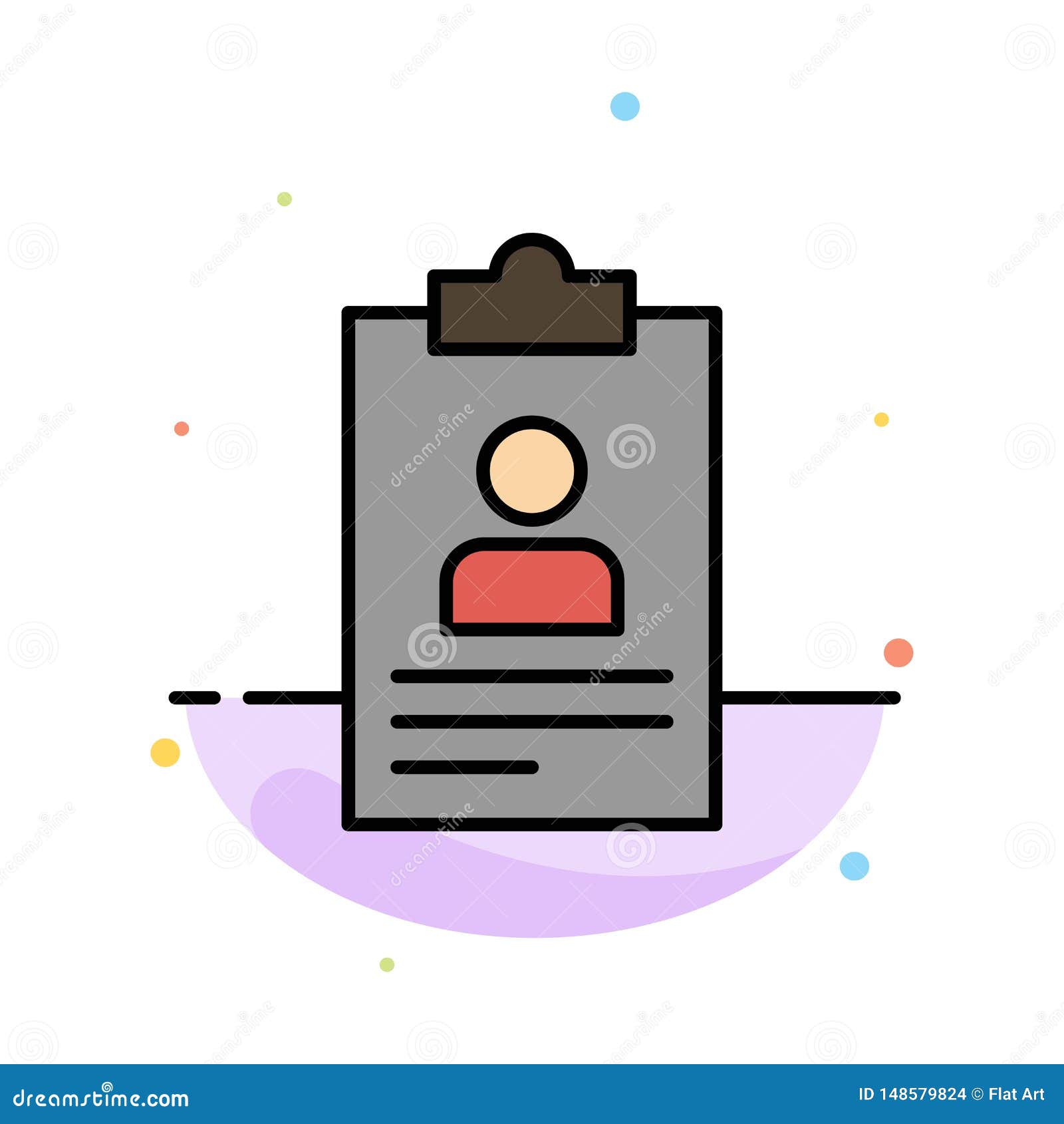resume, application, clipboard, curriculum, cv abstract flat color icon template