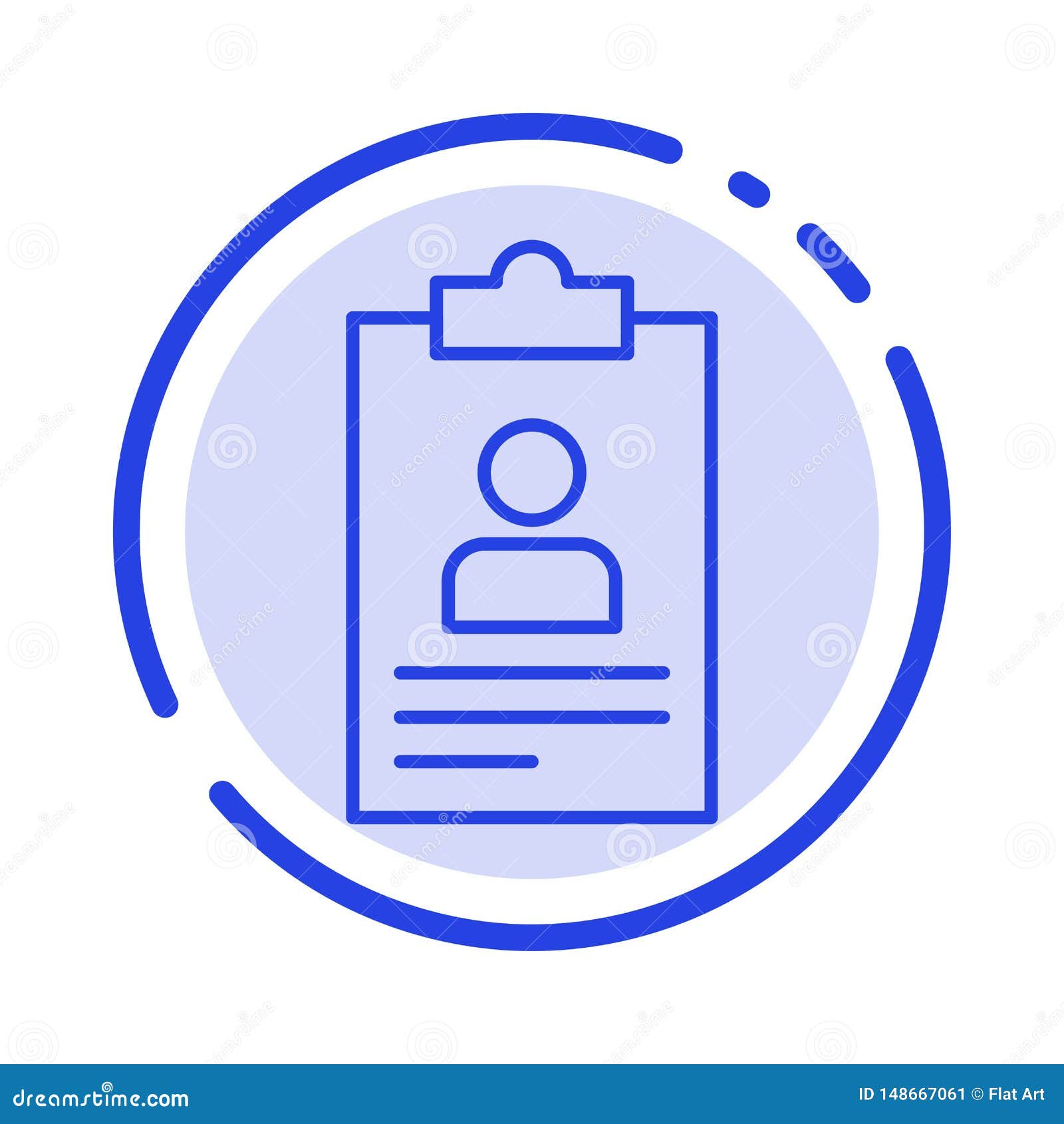 resume, application, clipboard, curriculum, cv blue dotted line line icon