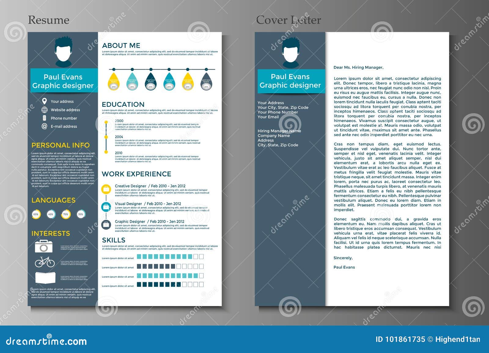 Free Cover Letter Modern Cv