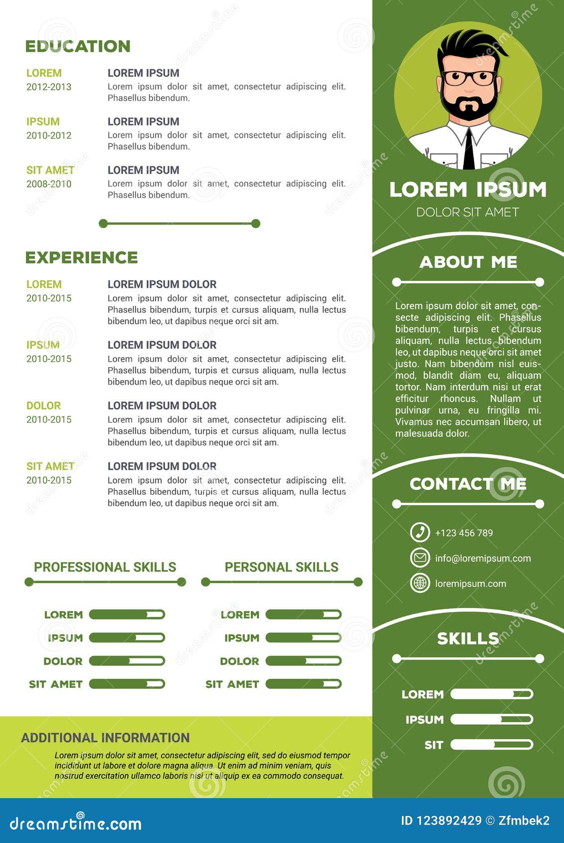resume and cv template with nice design stock vector layout cv