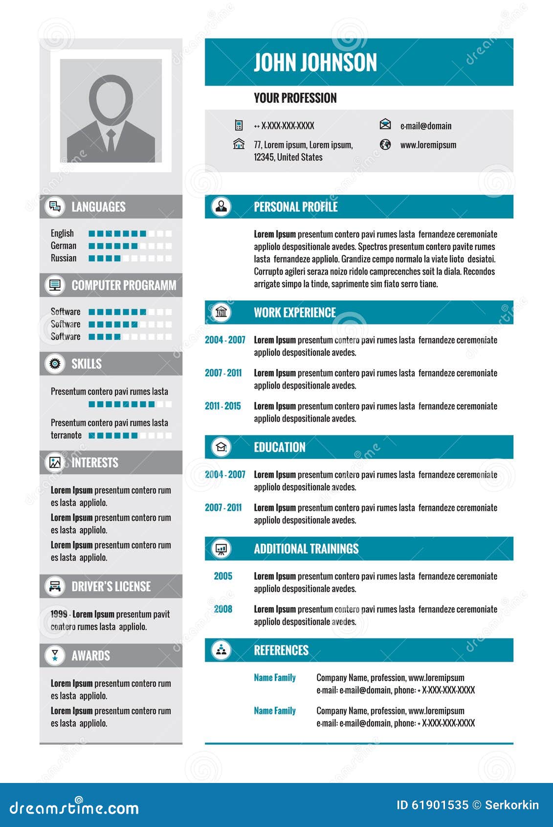 Resume - CV - Vector Concept Layout In A4 Format. Business Resume - CV - Vector Concept Layout In A4 Format. Business