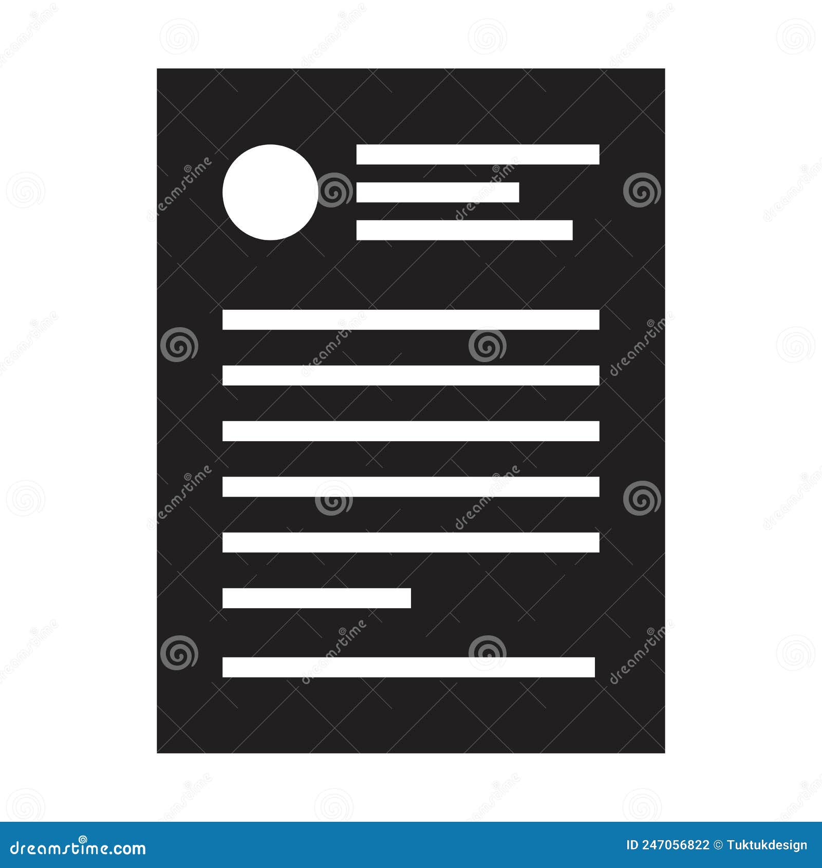 Resume paper document glyph icon Royalty Free Vector Image