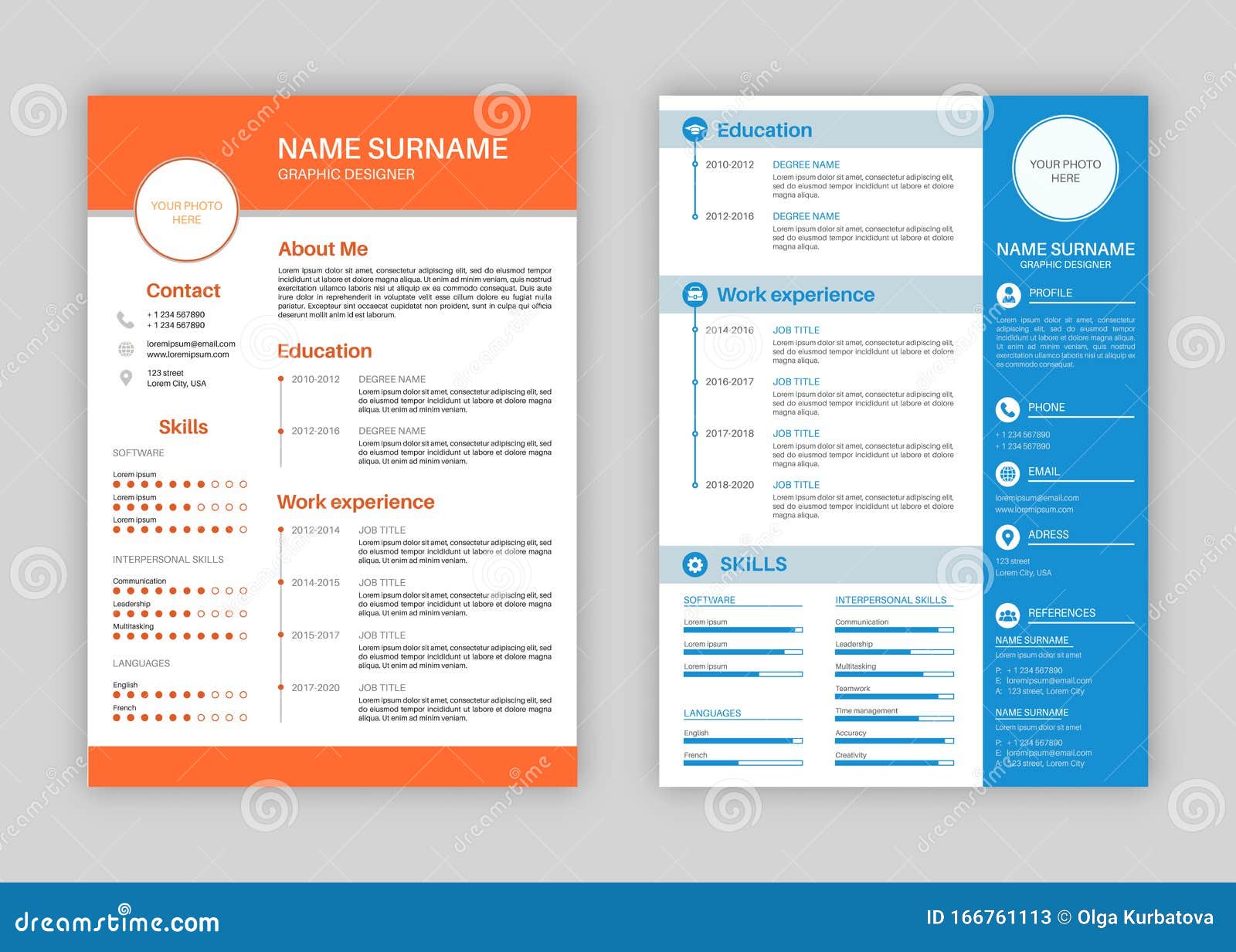 Personal Profile Template Vector Illustration ...