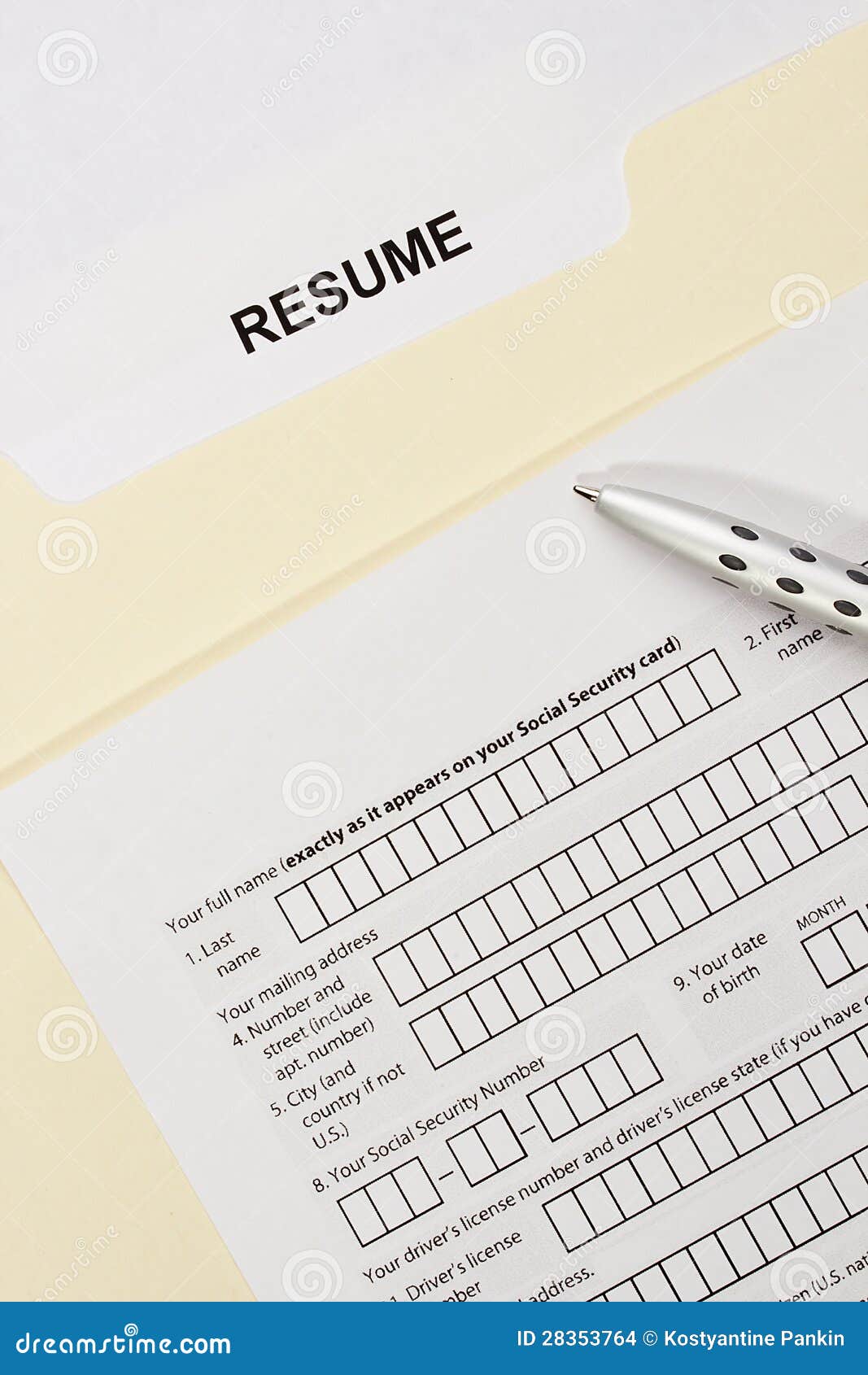 resume title page