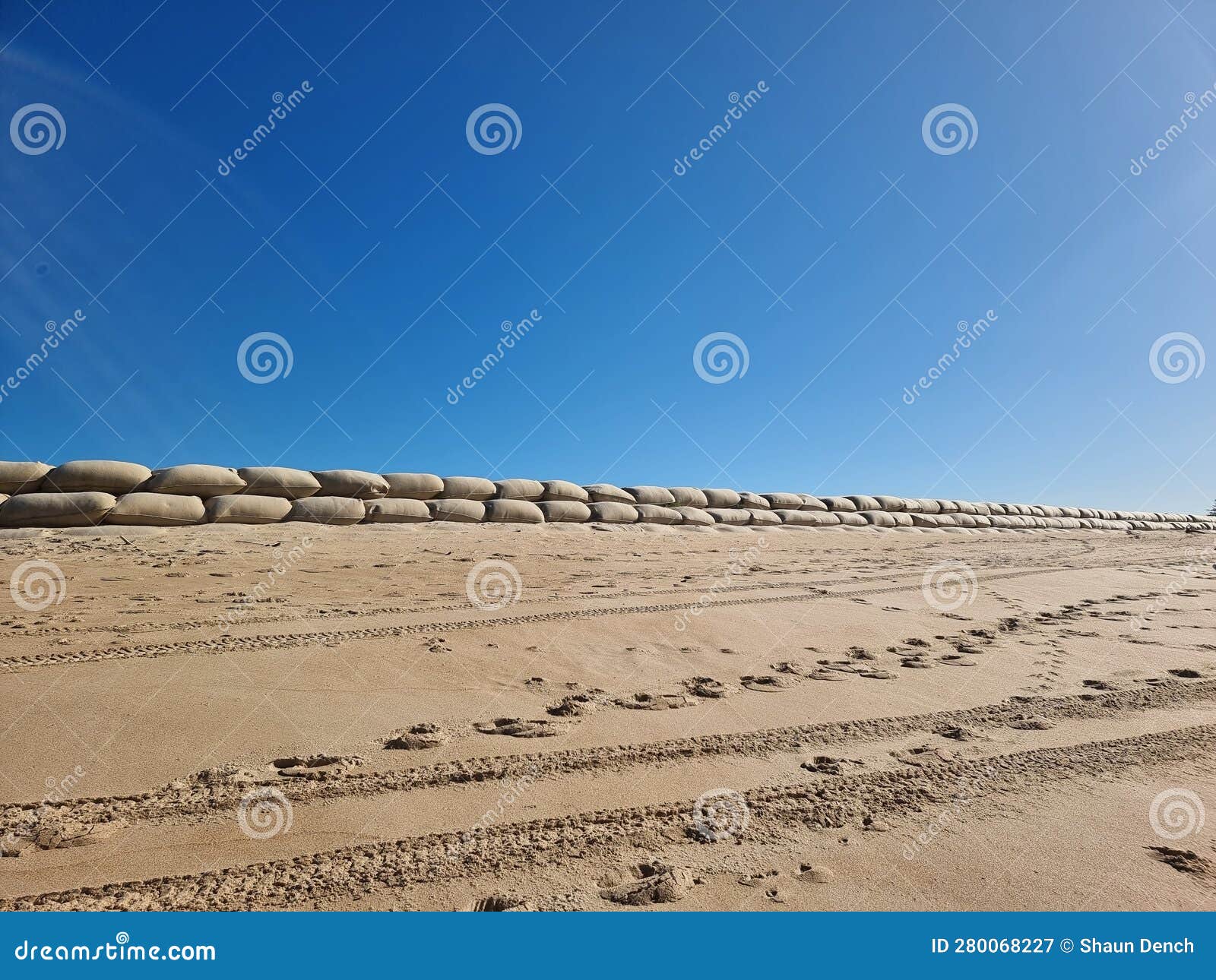 retaining wall earth-filled bags on stockton beach new south wales australia