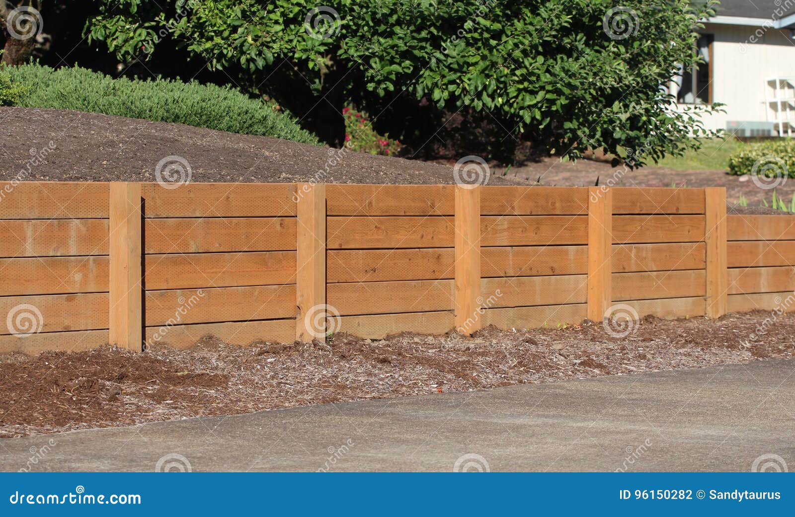 retaining wall made of wood