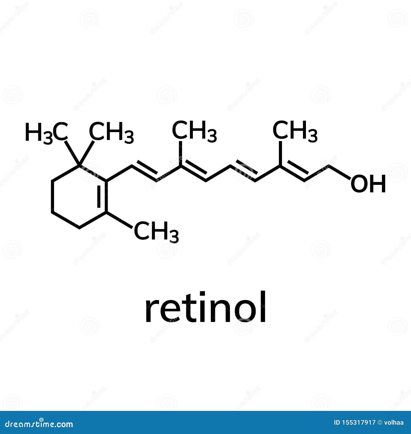 at ringe craft Bedrift Retinol or vitamin a stock vector. Illustration of biochemistry - 155317917