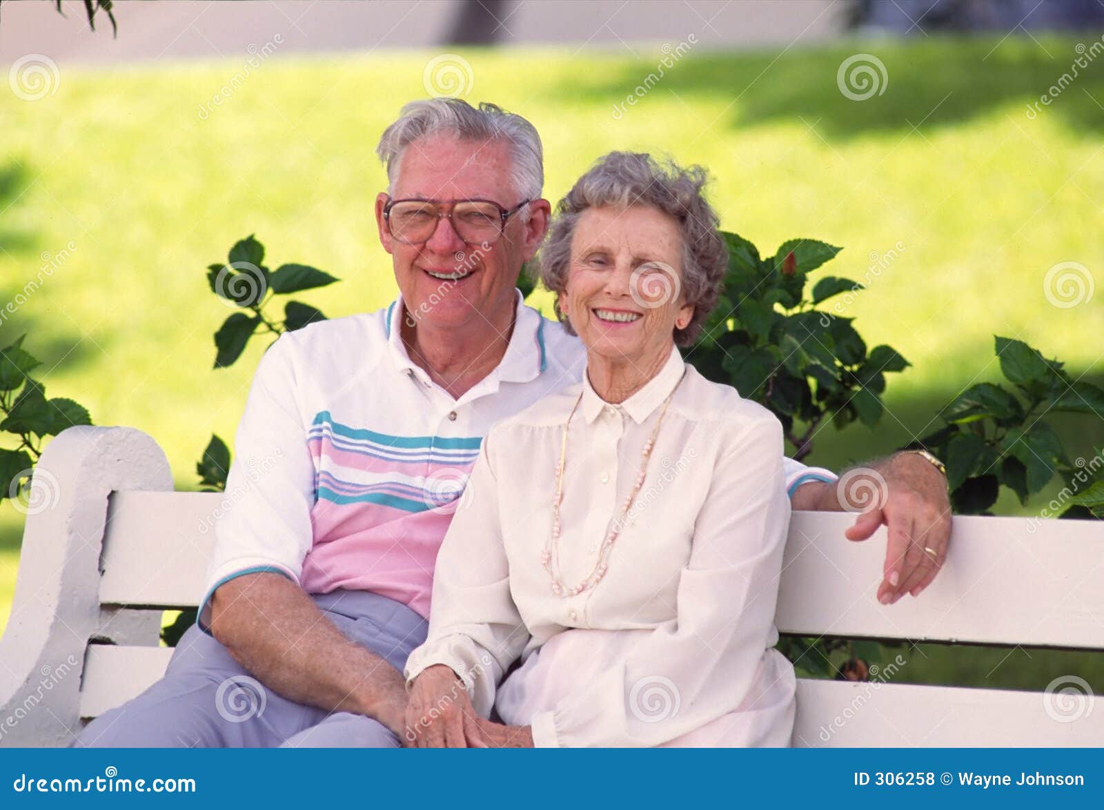 Retired Couple on Bench stock photo. Image of married, pair 306258