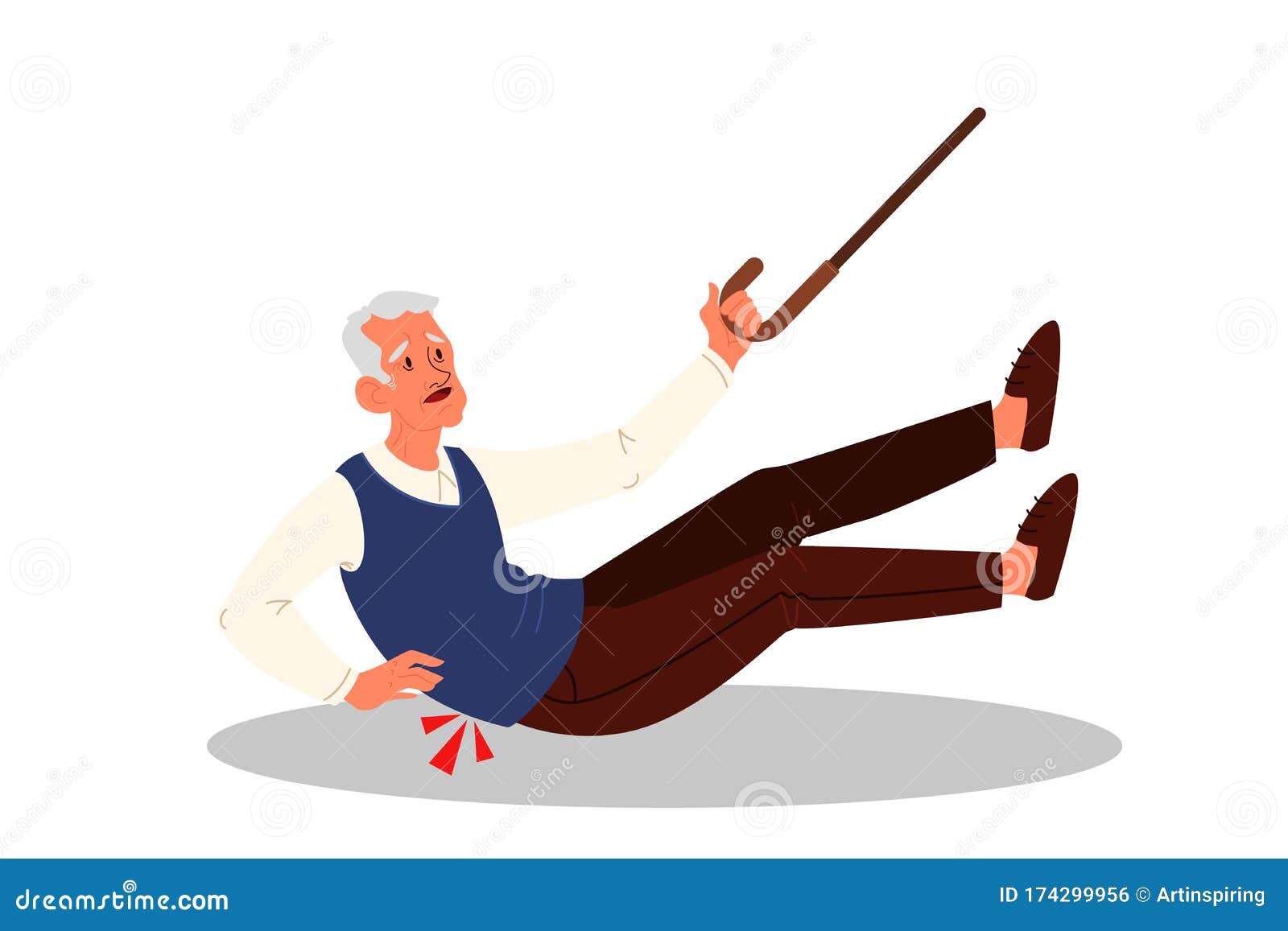 Old Person Falling Cartoon