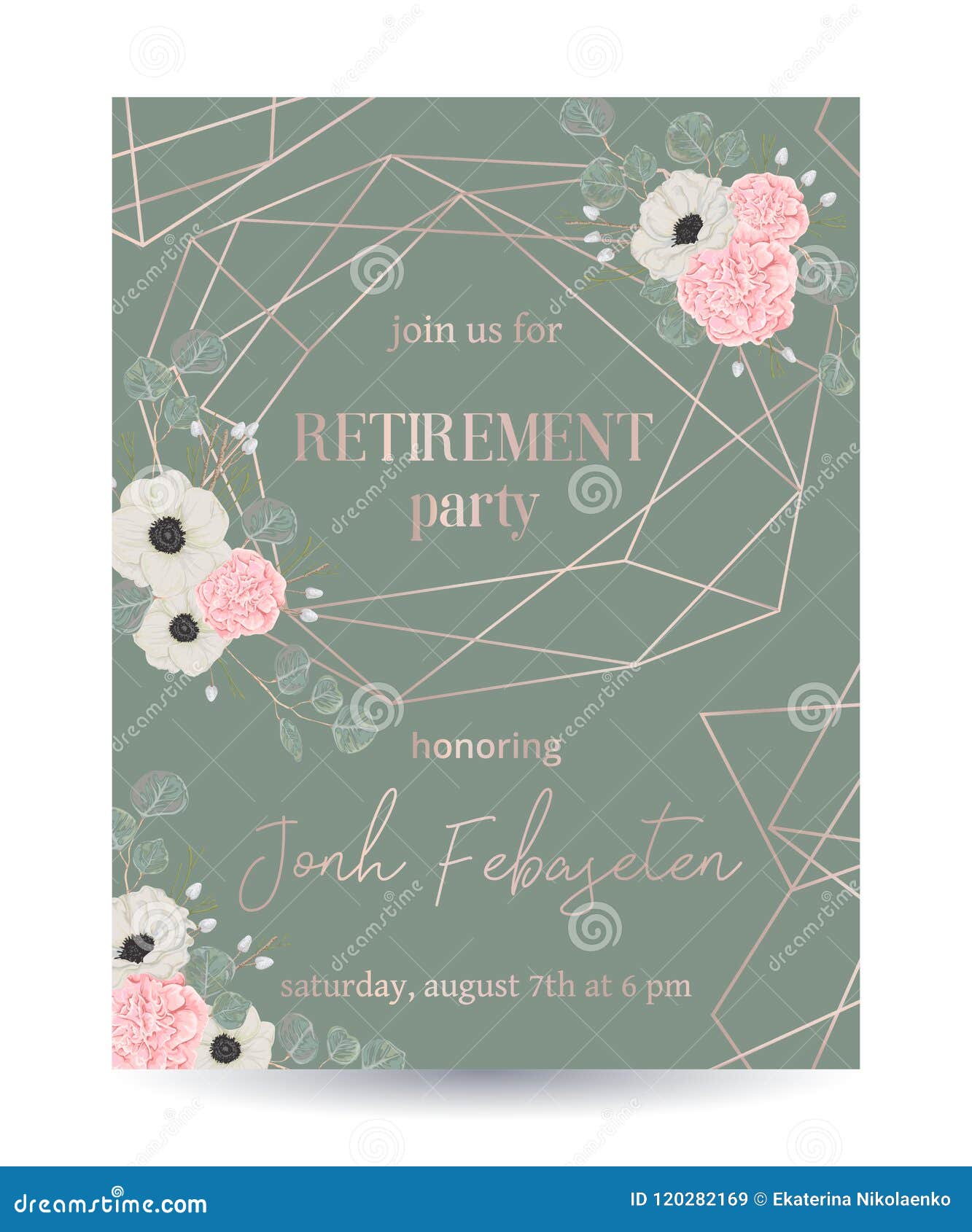 Retirement Party Invitation. Design Template with Rose Gold With Regard To Retirement Flyer Template