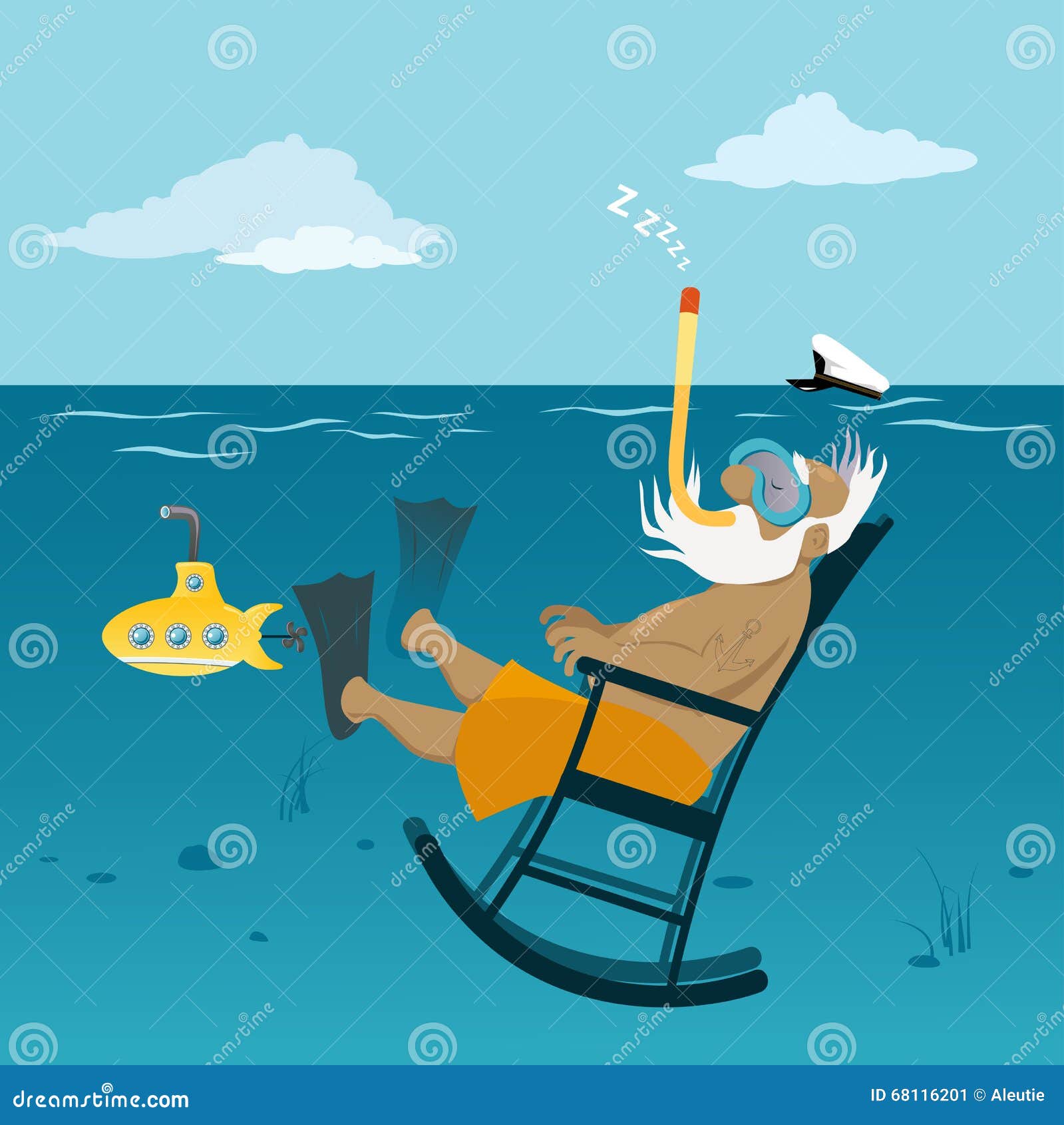 Elderly Man In Rocking Chair Vector Cartoon | CartoonDealer.com #31731876