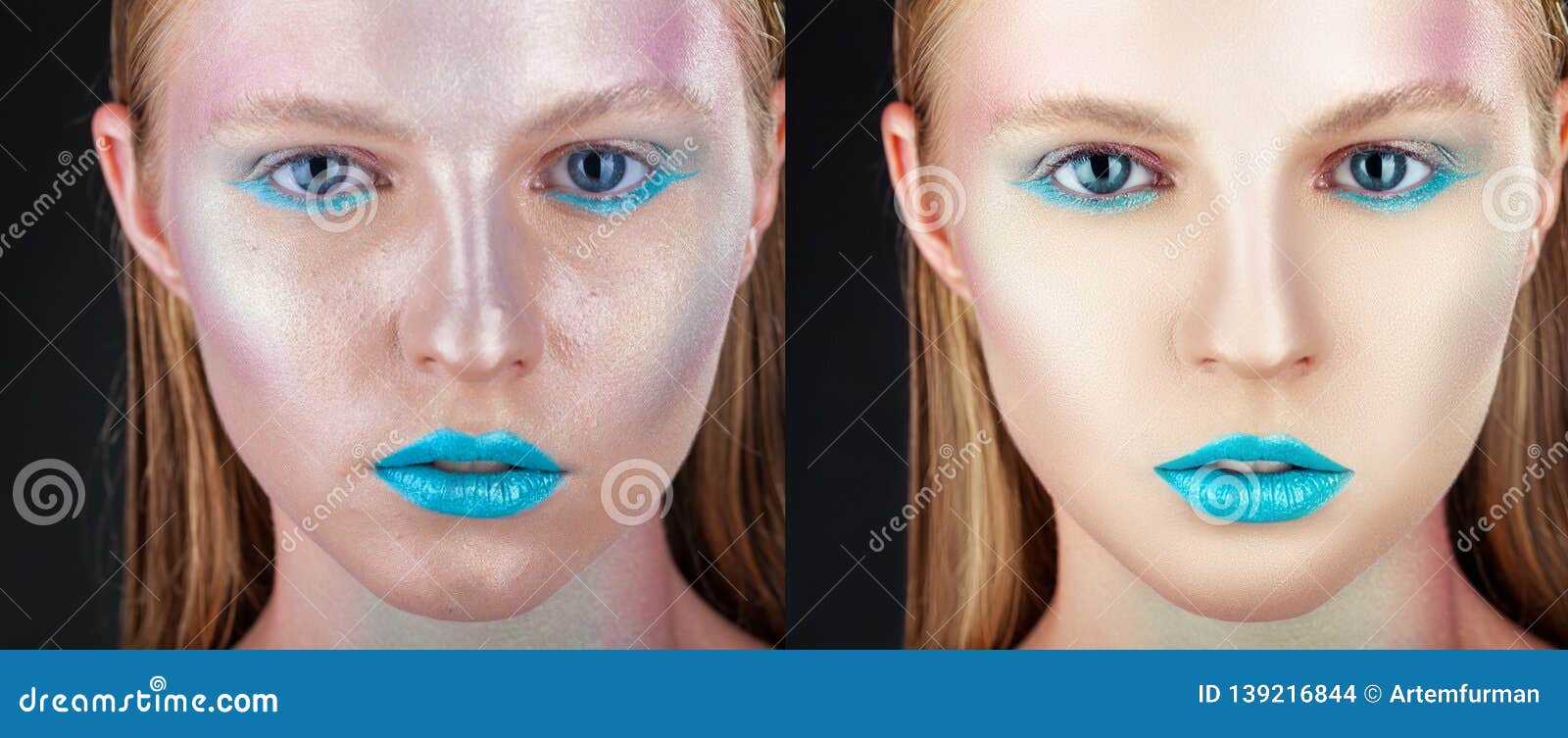 before and after retouch