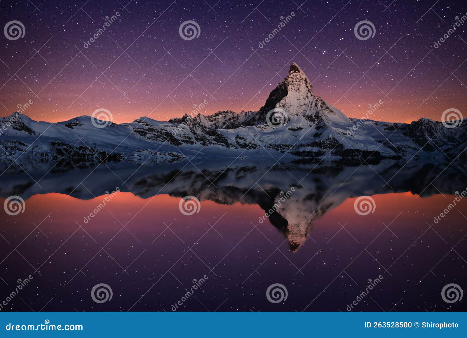 retouch photo reflection of matterhorn