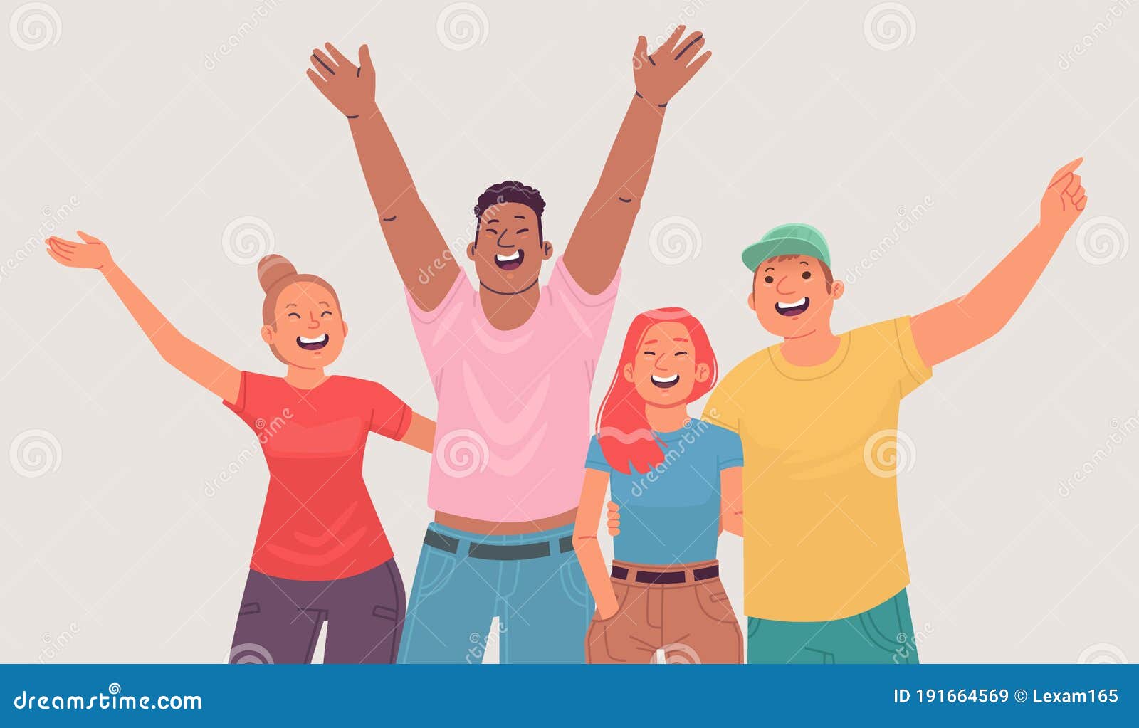 Retrato De Jóvenes Felices. Animada Compañía Amigable De Amigos Muestra Emociones Alegres Stock de ilustración - Ilustración de gente, plano: 191664569 Retrato De Jóvenes Felices. Animada Compañía Amigable De Amigos Muestra Emociones Alegres Stock de ilustración - Ilustración de gente, plano: 191664569