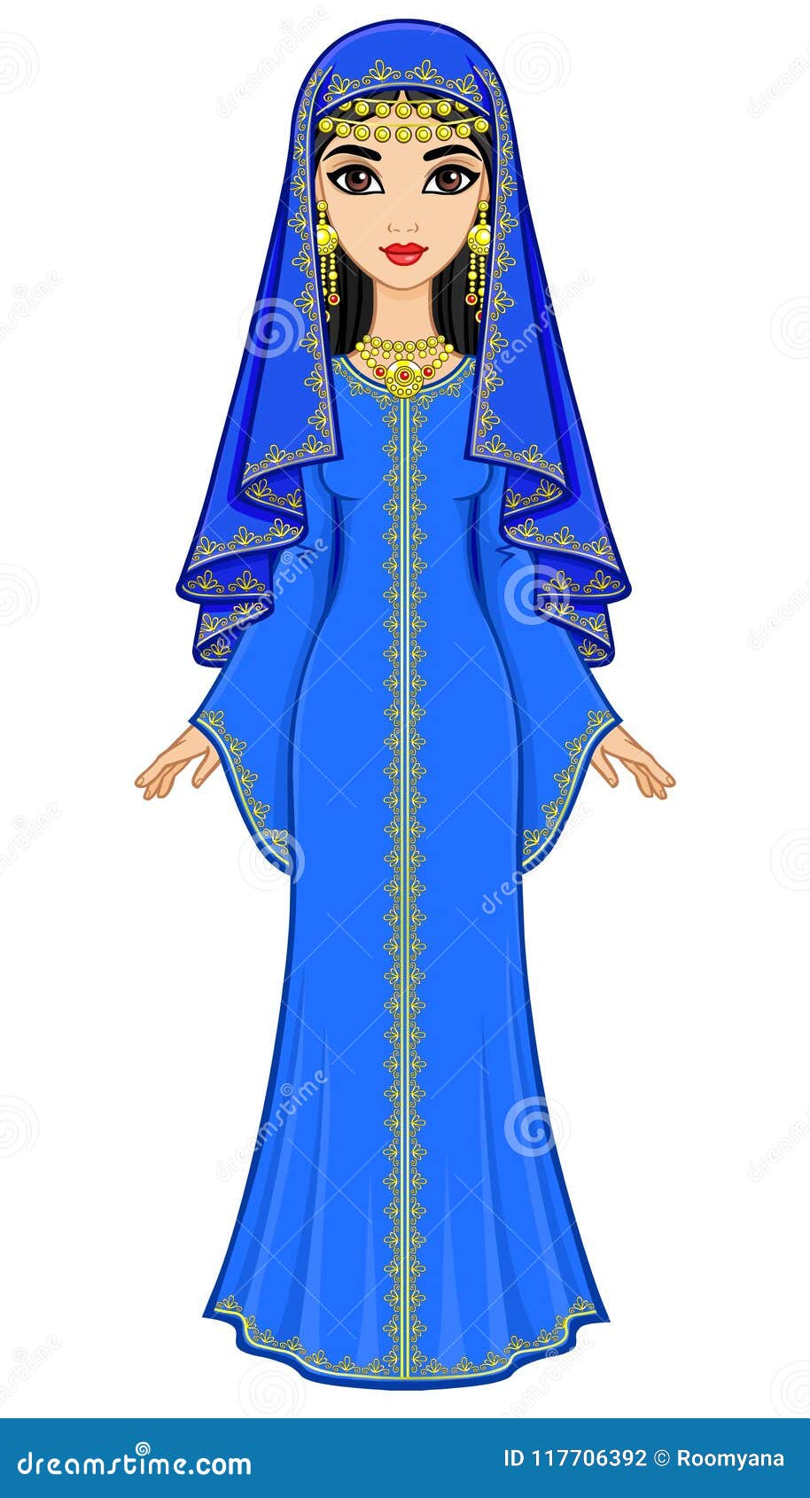 Privilegio Invalidez Reposición Retrato De La Animación De La Mujer árabe Hermosa En Traje Antiguo: Vestido  Largo, Velo Ilustración del Vector - Ilustración de ropas, irano: 117706392