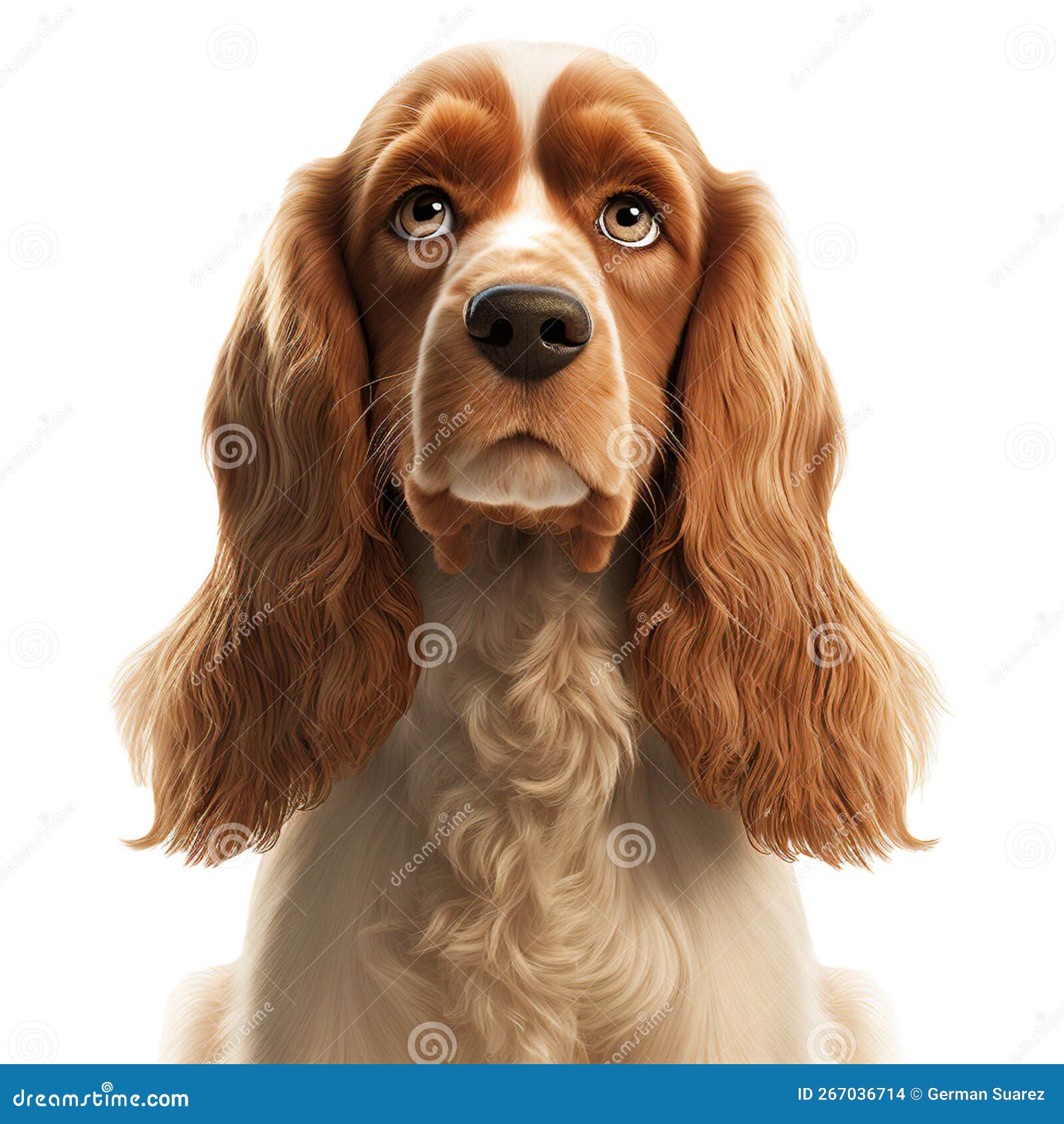 retrato de perro cocker spaniel cartoon. modelado 3d