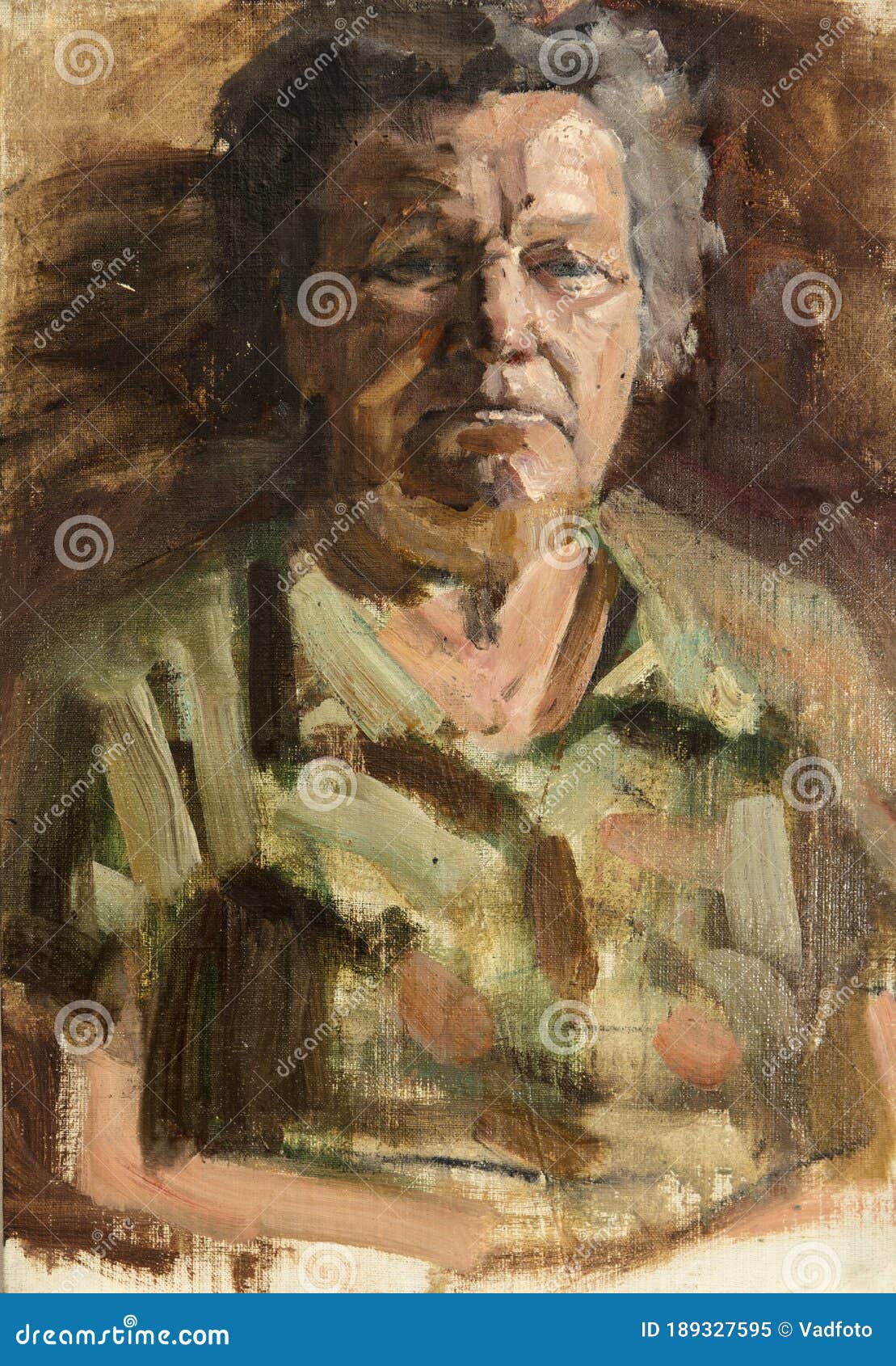 Retrato De Pintura Al óleo Dibujo Hecho a Mano Imagen de archivo - Imagen  de pelo, lona: 189327595