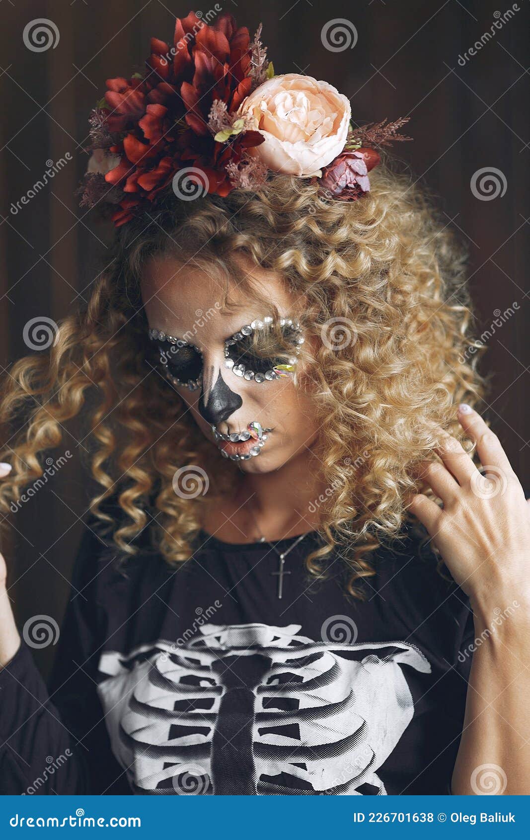 Maquiagem para Halloween Metade Caveira - Skull Makeup 