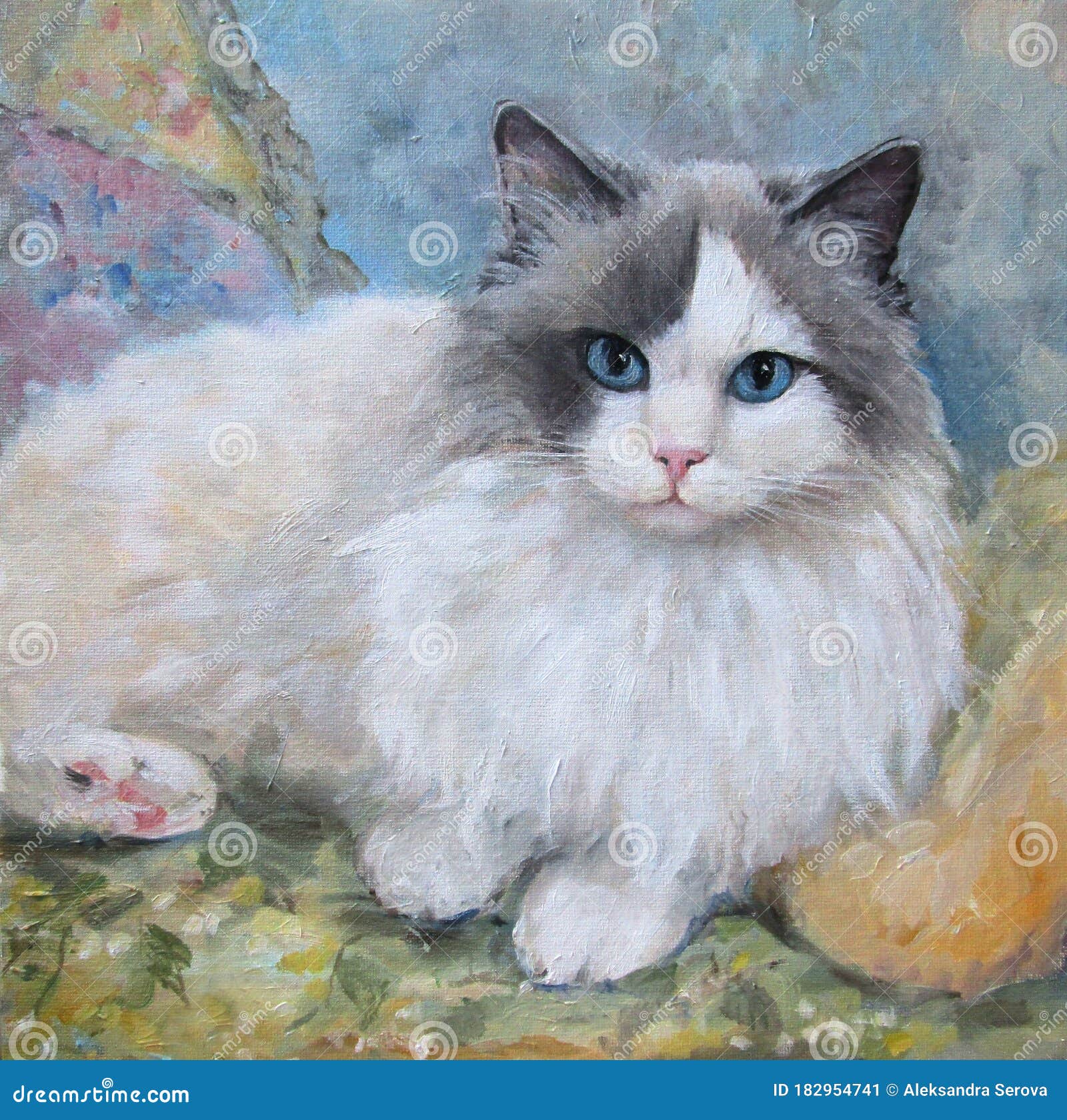 Gato no Sofá - pintura / desenho de gato