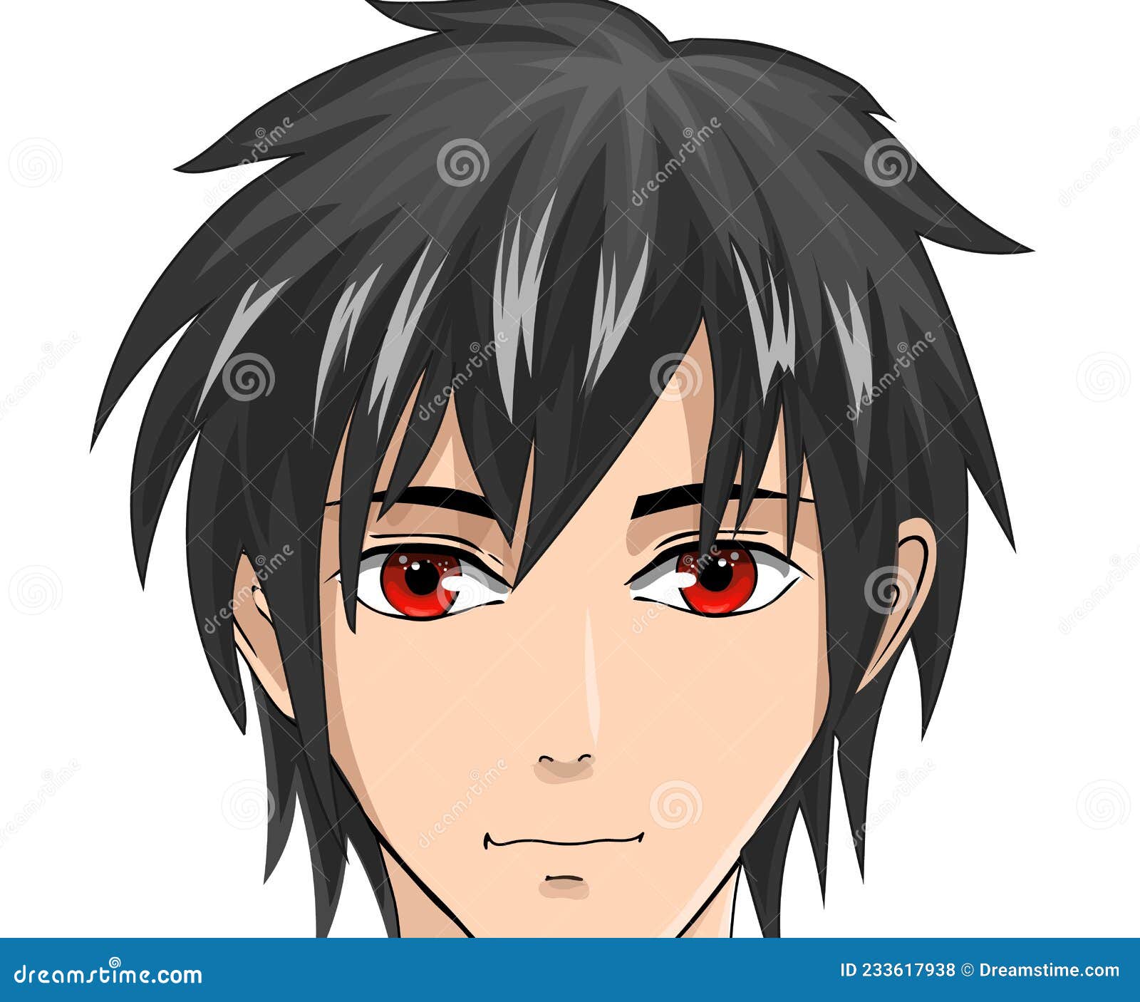 Retrato De Un Niño Con Ojos Rojos Anime Dibujo Vectorial Estilo Ilustración  Para Héroe Manga Ilustración del Vector - Ilustración de héroe, cara:  233617938