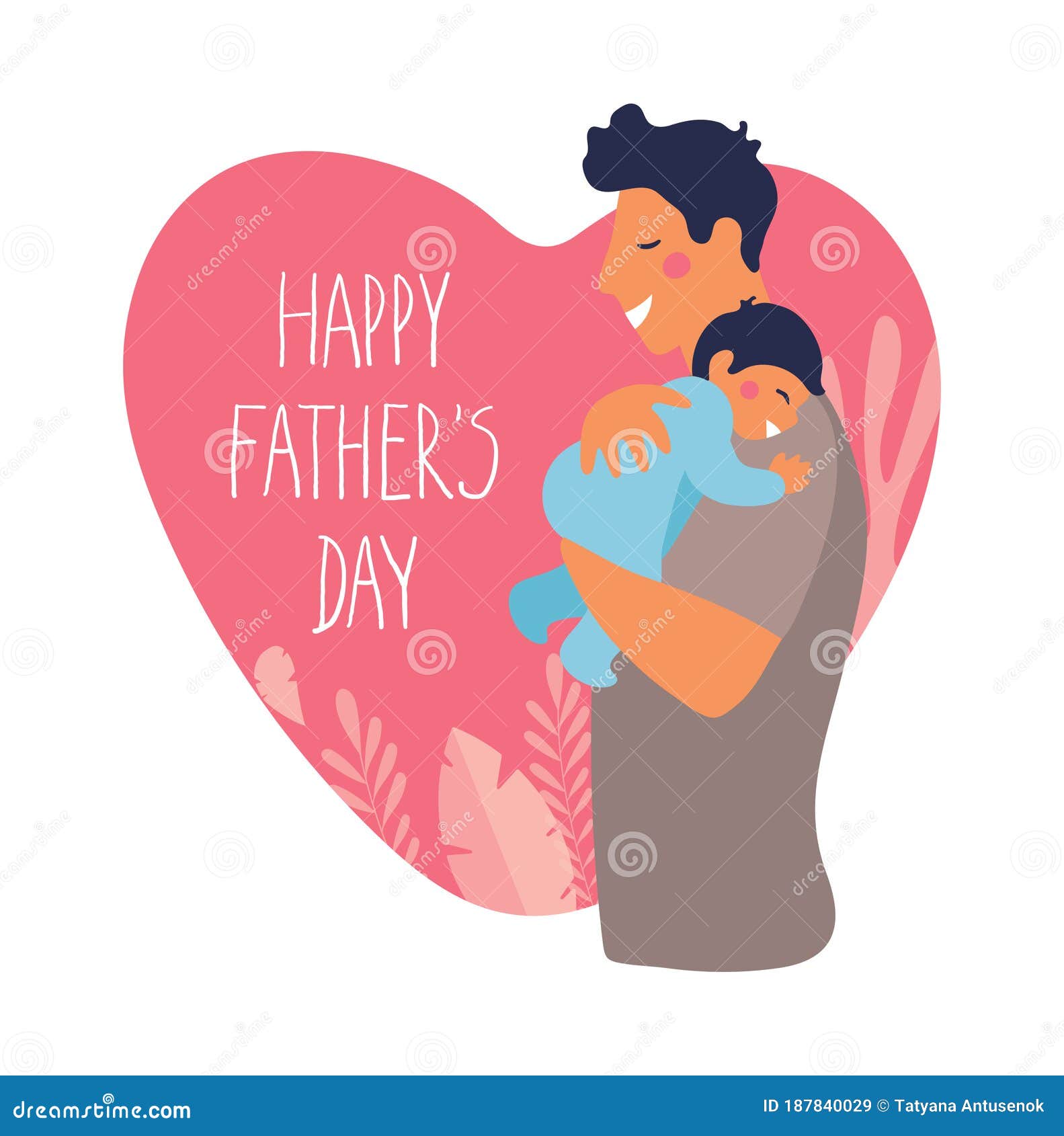 Retrato De Un Padre Con Hijo. Afiche Del Día De Los Padres. Papá Se Abraza  Y Cuida a Su Hijo. Vector De Dibujos Animados Planos Ilustración del Vector  - Ilustración de tenencia,