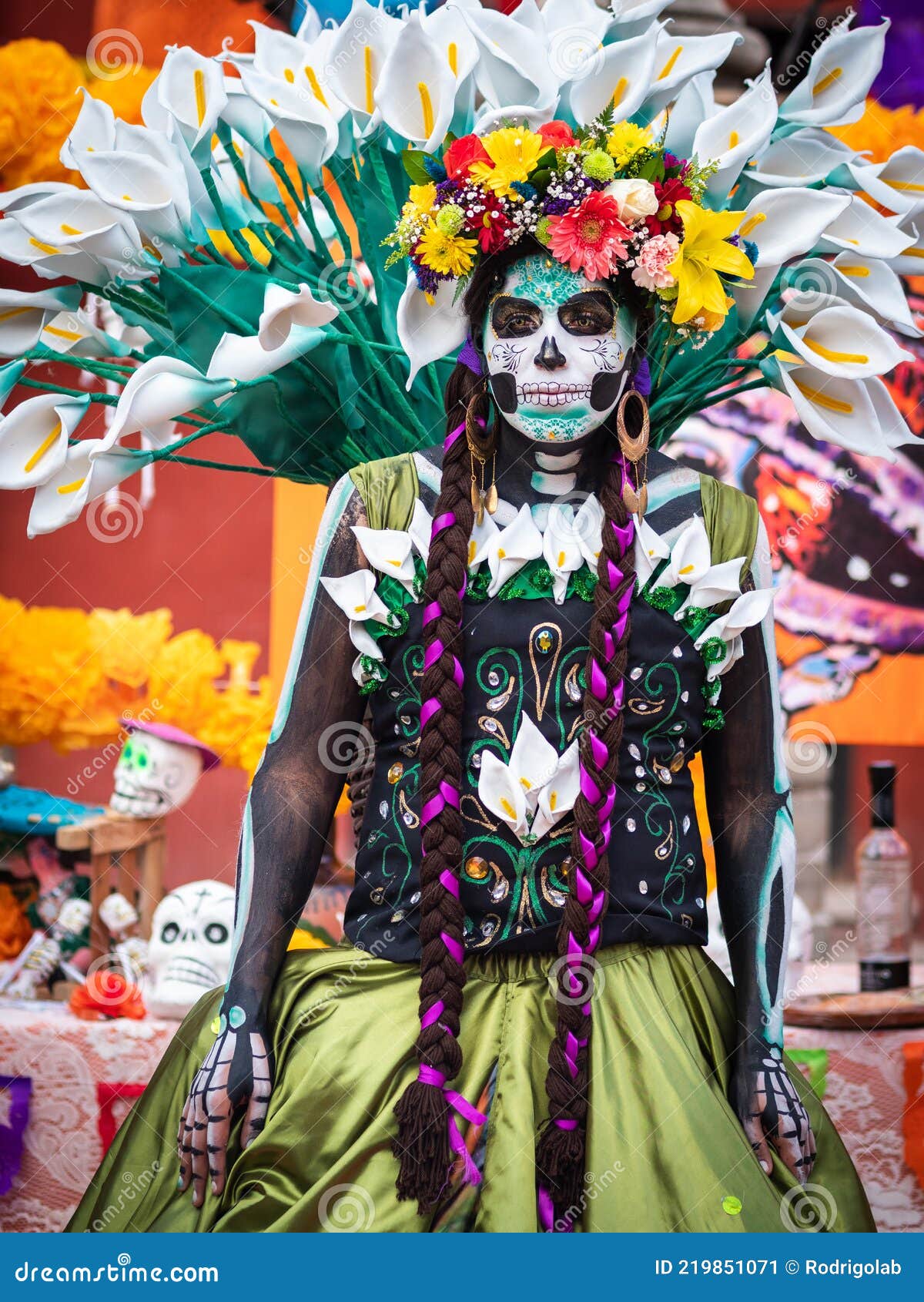 Tercero Renacimiento Astrolabio Retrato De Una Mujer Con Disfraces De Día De Muertos En Guanajuato México  Foto editorial - Imagen de vacaciones, pintura: 219851071